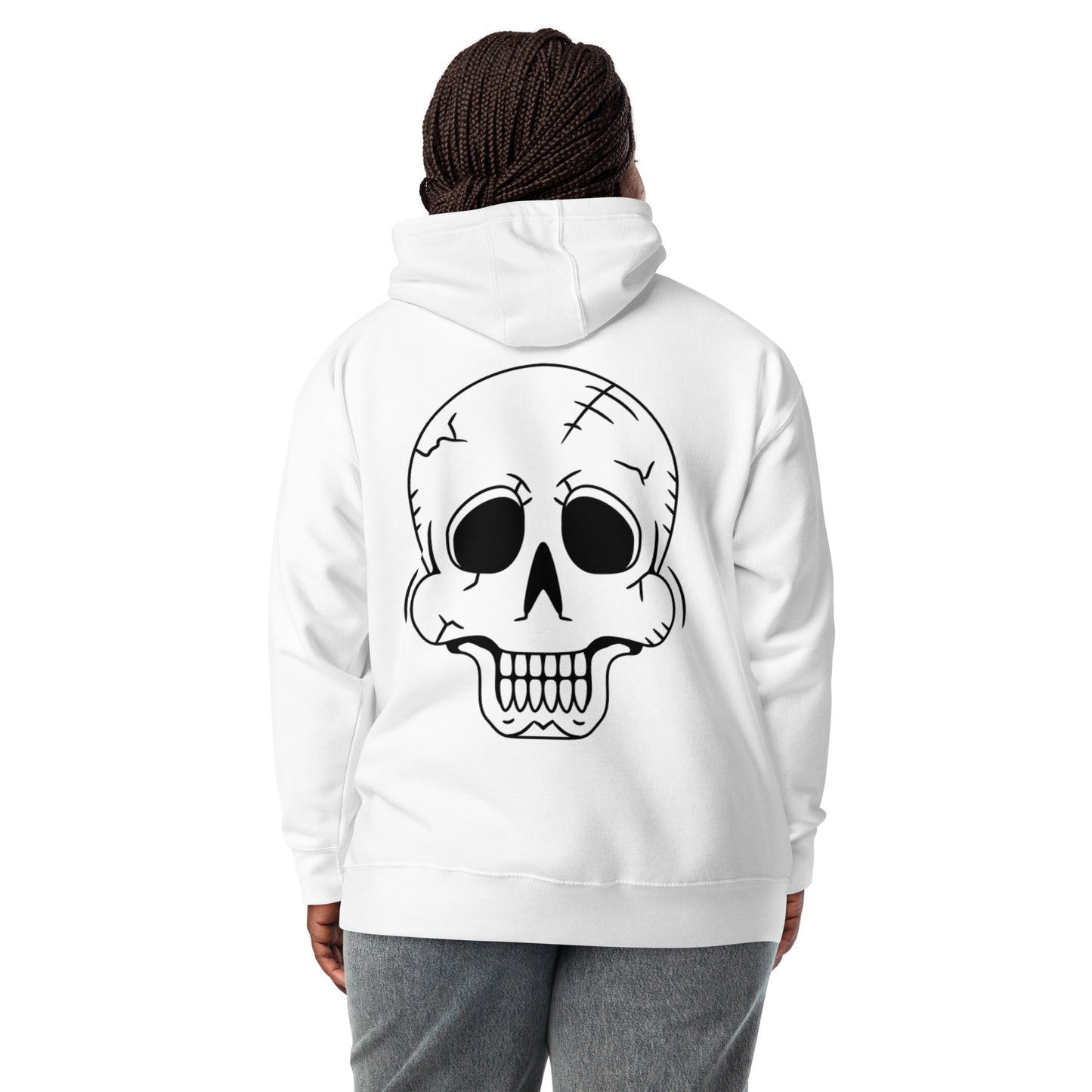 Unisex Hoodie - Halloween Skeleton White Hoodie