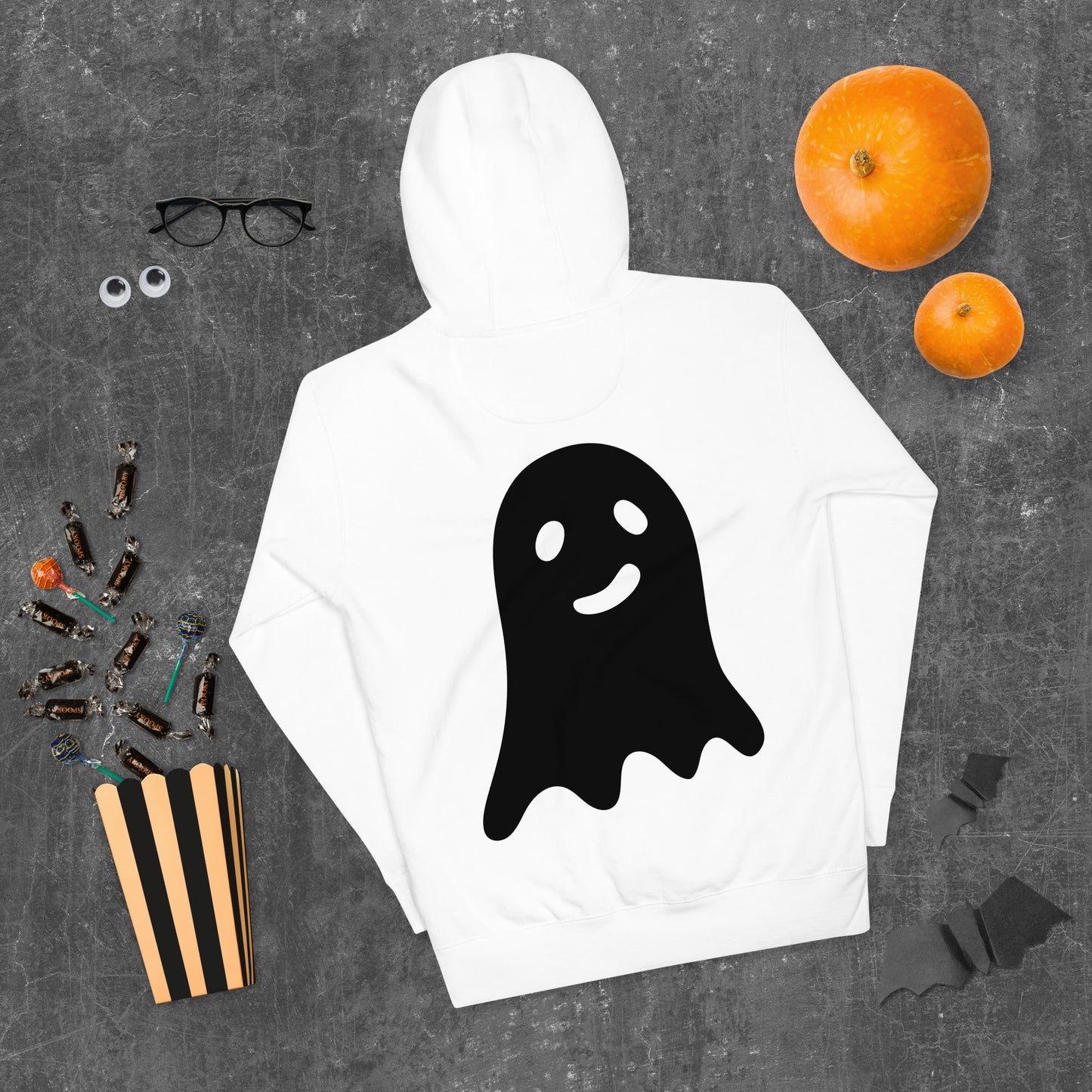 Unisex Hoodie - Halloween Ghost White Hoodie