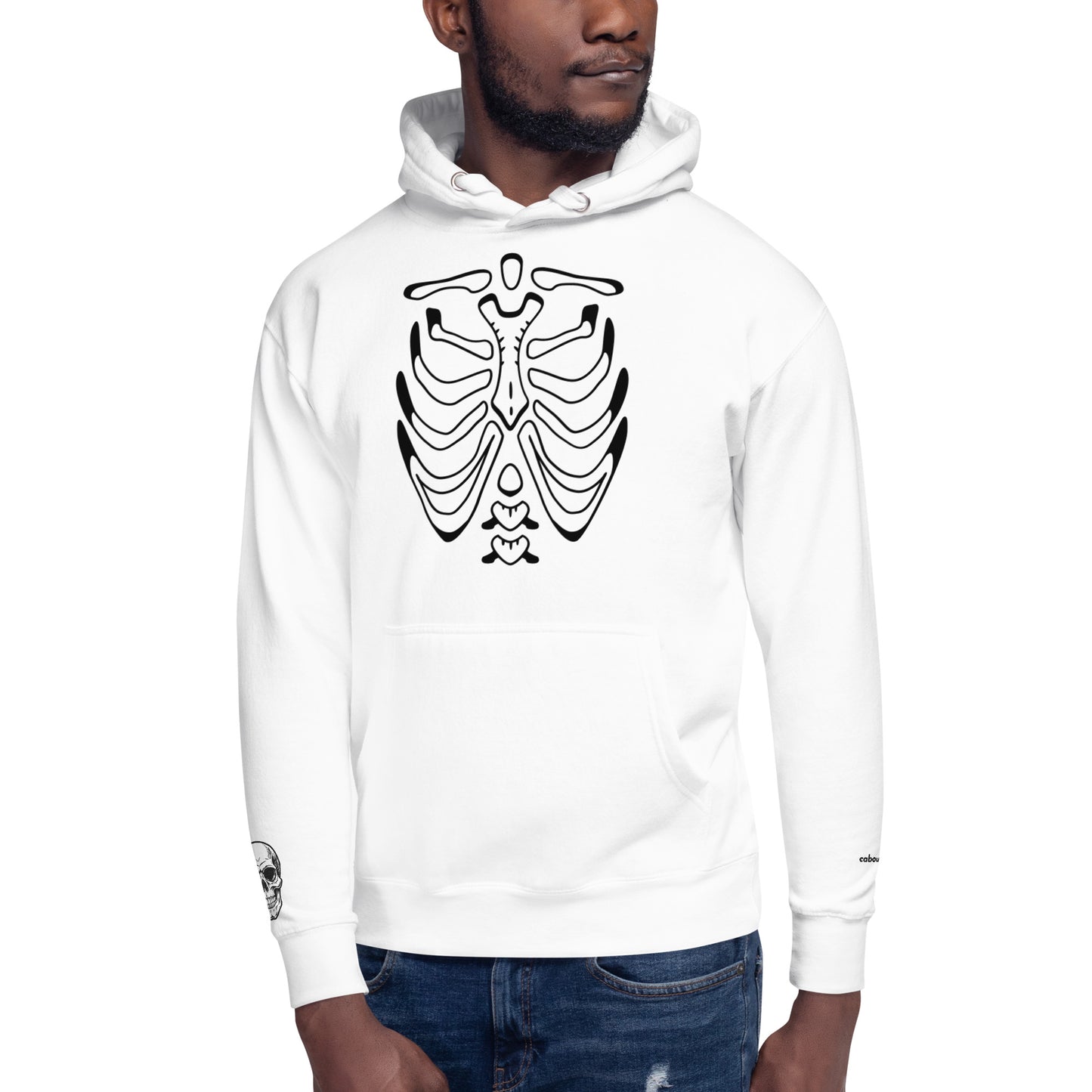 Unisex Hoodie - Halloween Skeleton White Hoodie