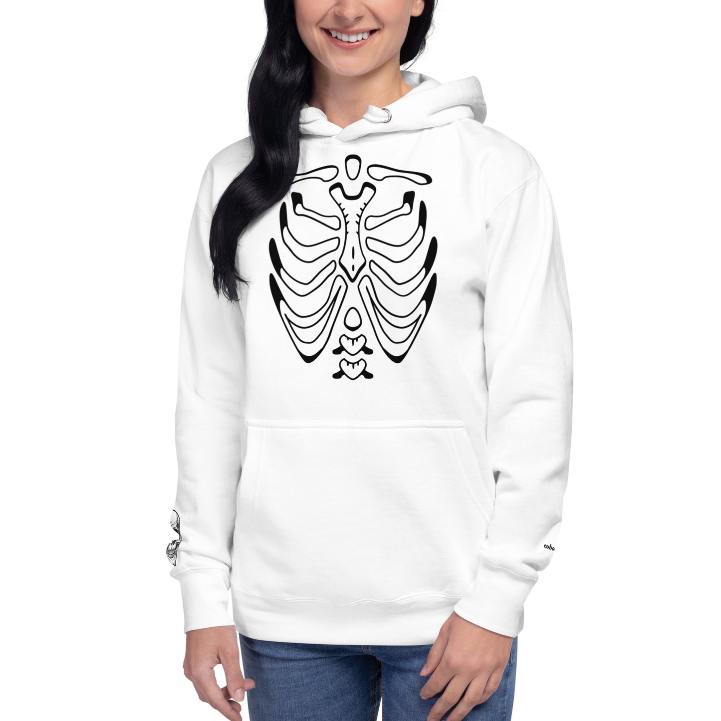 Unisex Hoodie - Halloween Skeleton White Hoodie