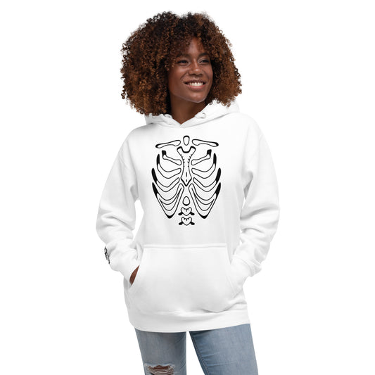 Unisex Hoodie - Halloween Skeleton White Hoodie