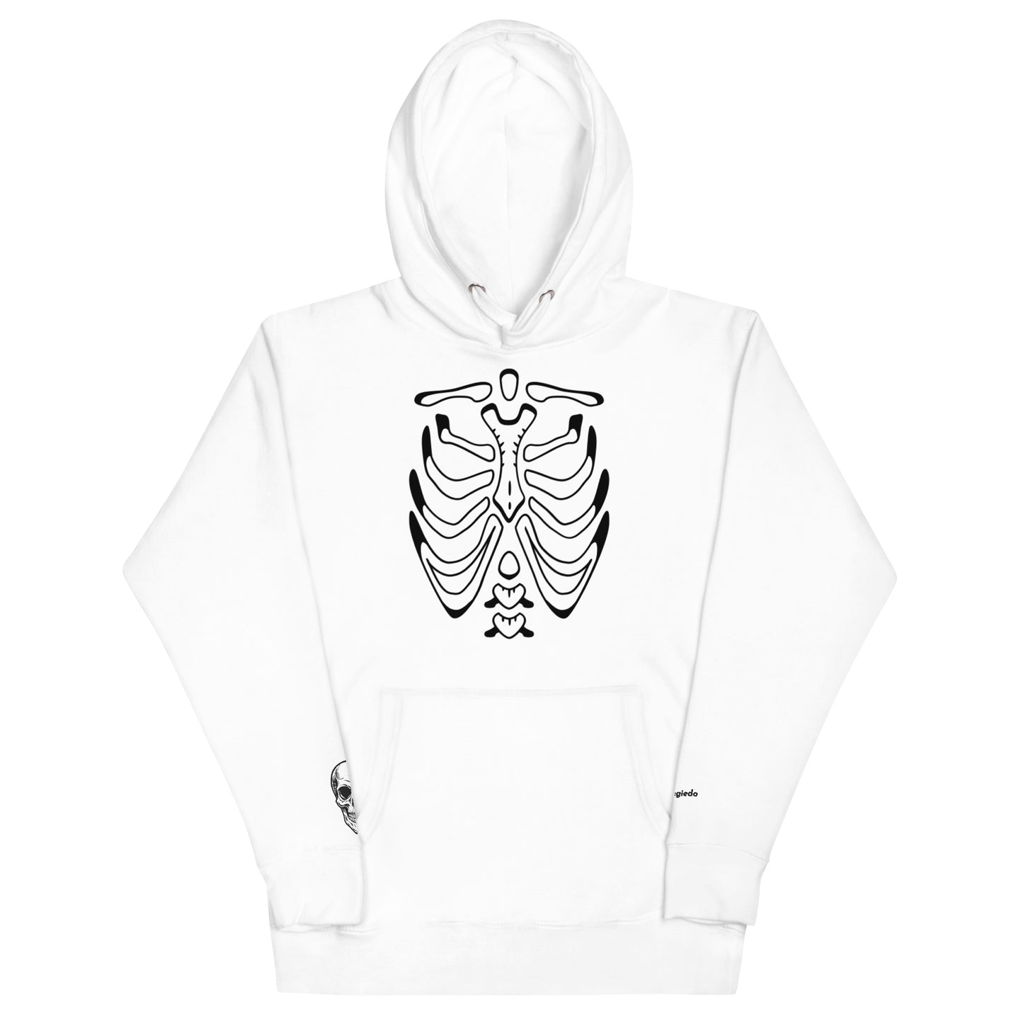 Unisex Hoodie - Halloween Skeleton White Hoodie