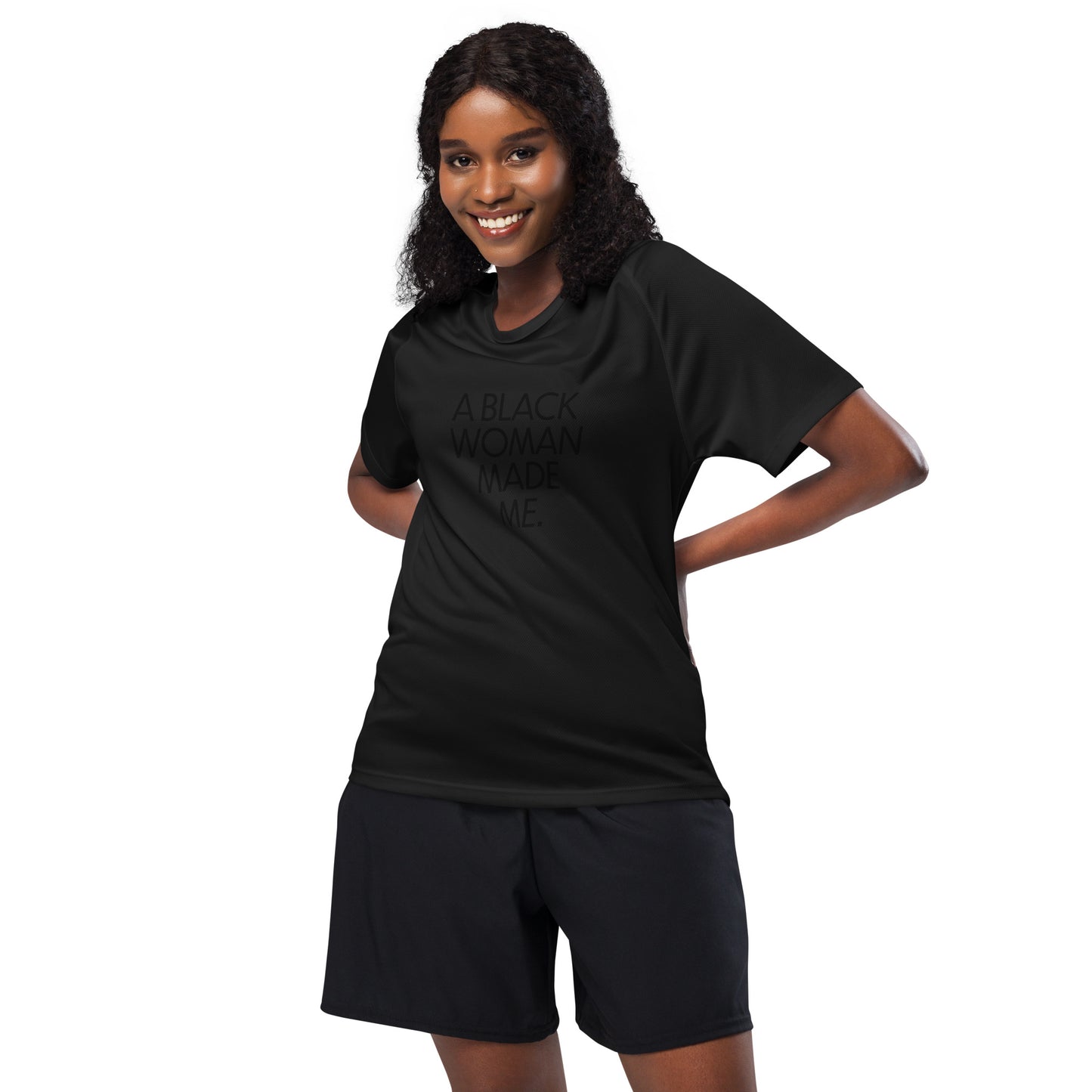 Unisex sports jersey - A Black Woman Made Me