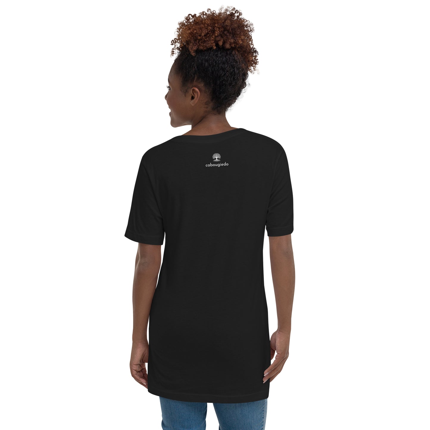 Women's Short Sleeve V-Neck T-Shirt - Gemini Afro Queen