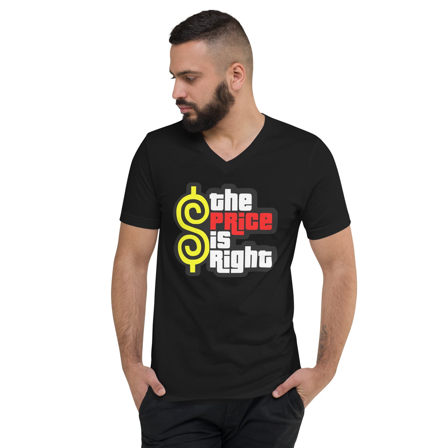 Unisex Short Sleeve V-Neck T-Shirt - The Price is Right T-Shirt