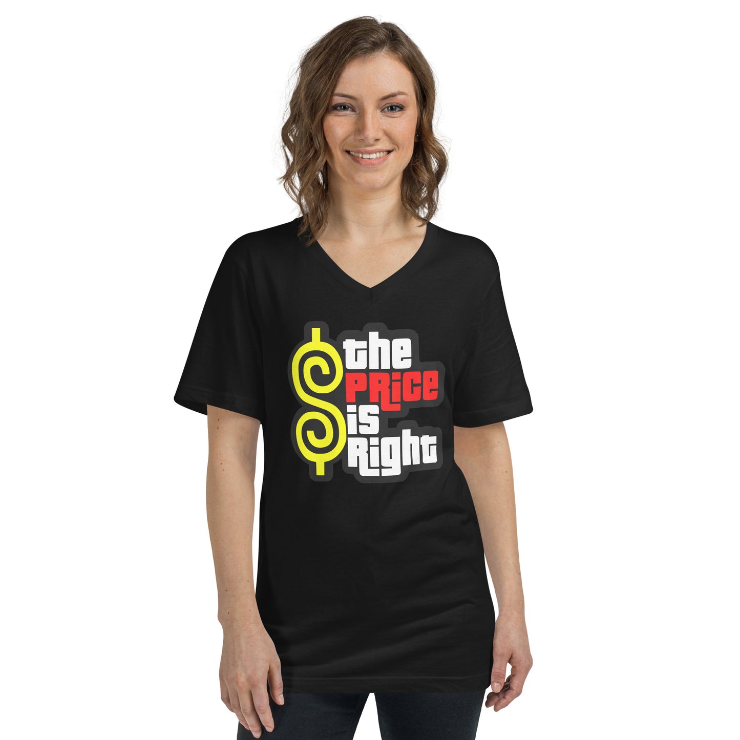 Unisex Short Sleeve V-Neck T-Shirt - The Price is Right T-Shirt