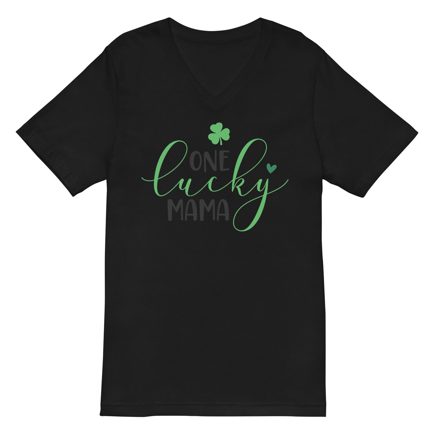 Unisex Short Sleeve V-Neck T-Shirt - St Patty's Day One Lucky Mama