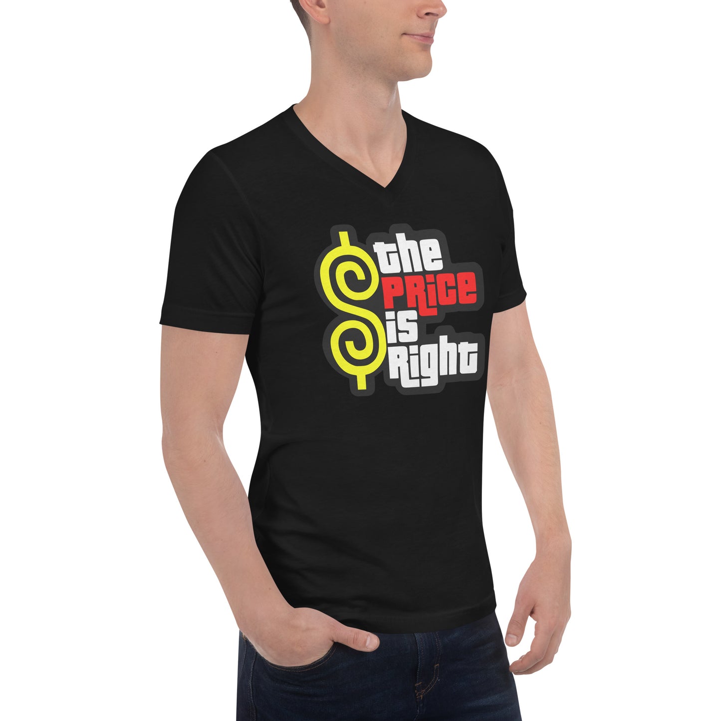 Unisex Short Sleeve V-Neck T-Shirt - The Price is Right T-Shirt