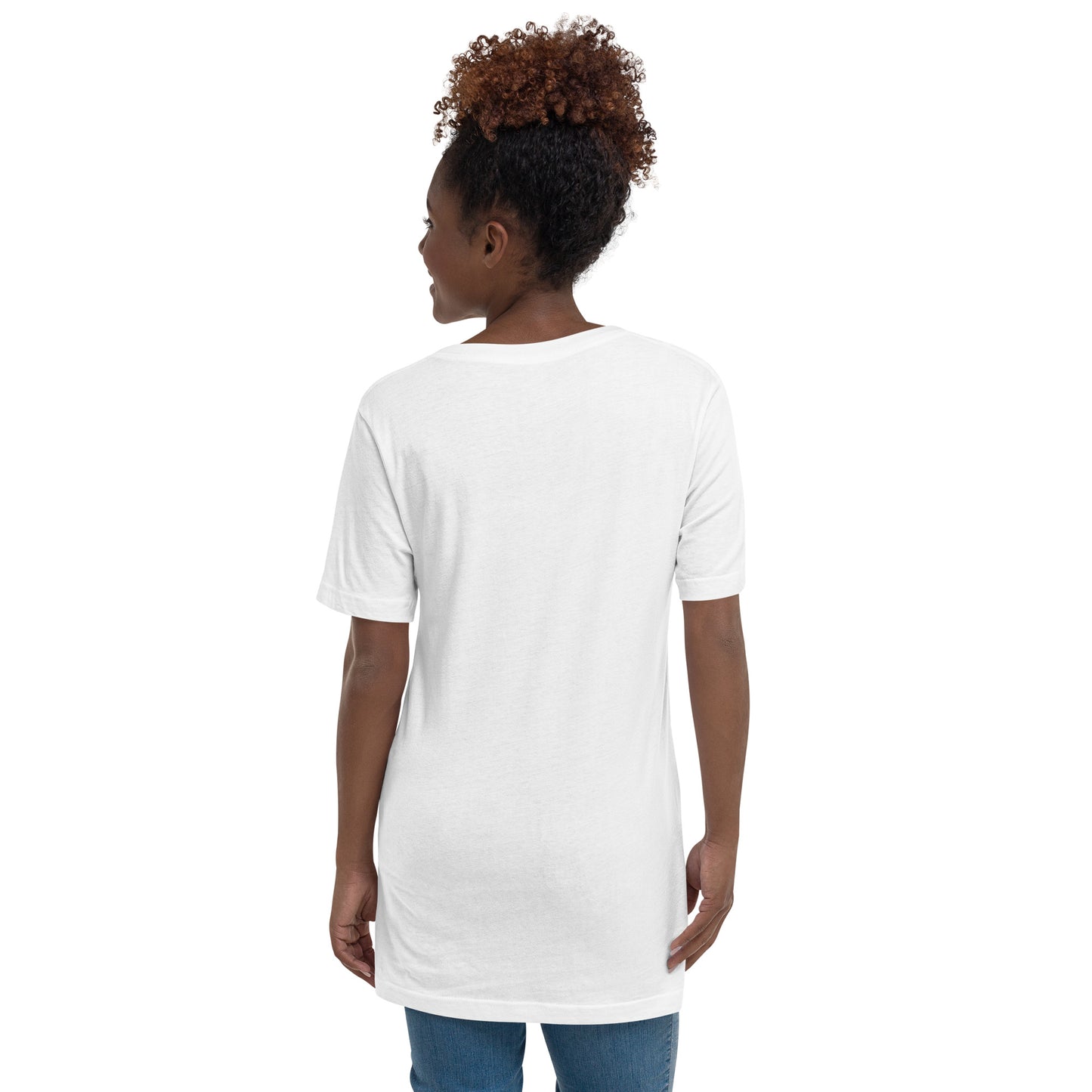 Women's Short Sleeve V-Neck T-Shirt - Gemini Afro Queen