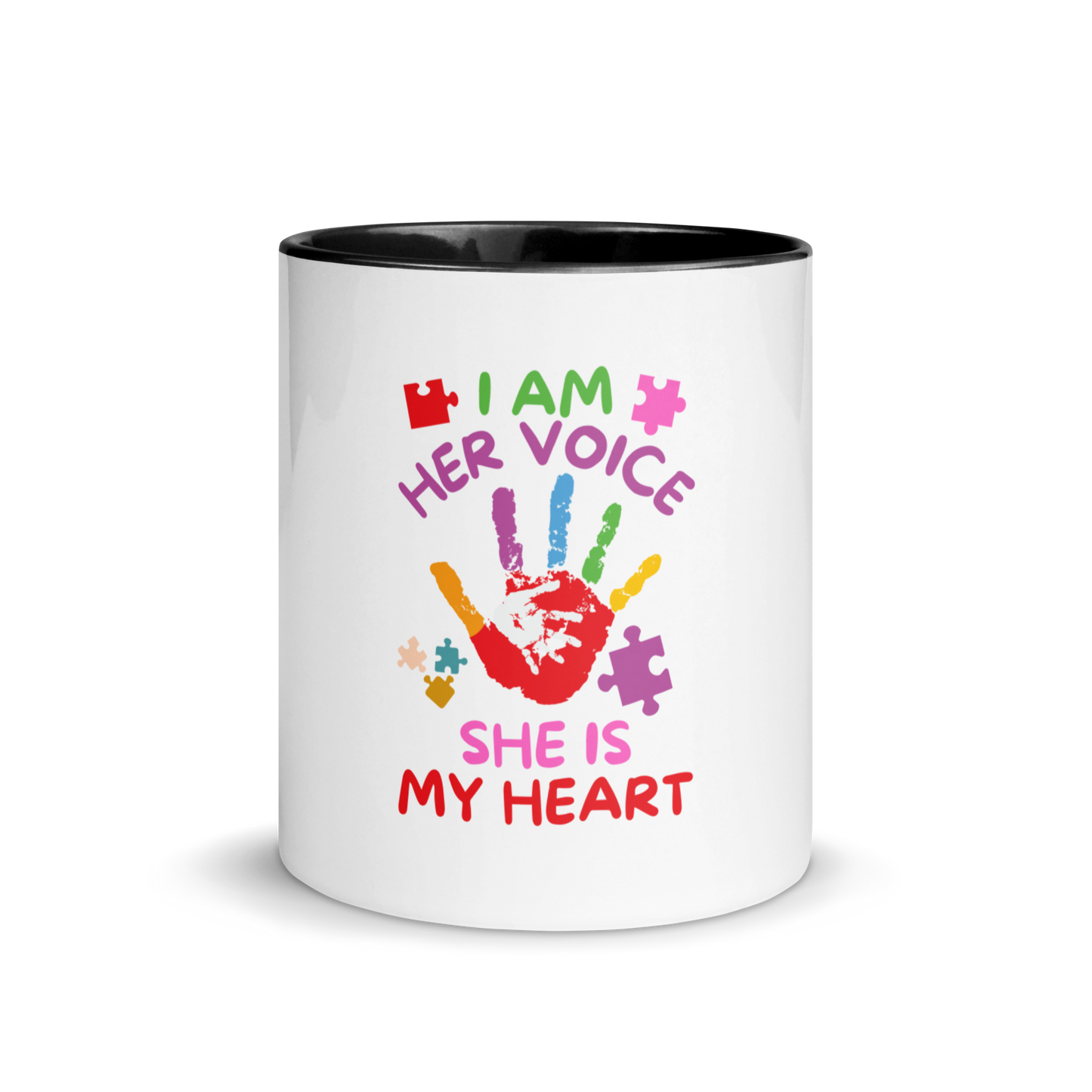 Mug with Color Inside - I Am Her Voice She Is My Heart