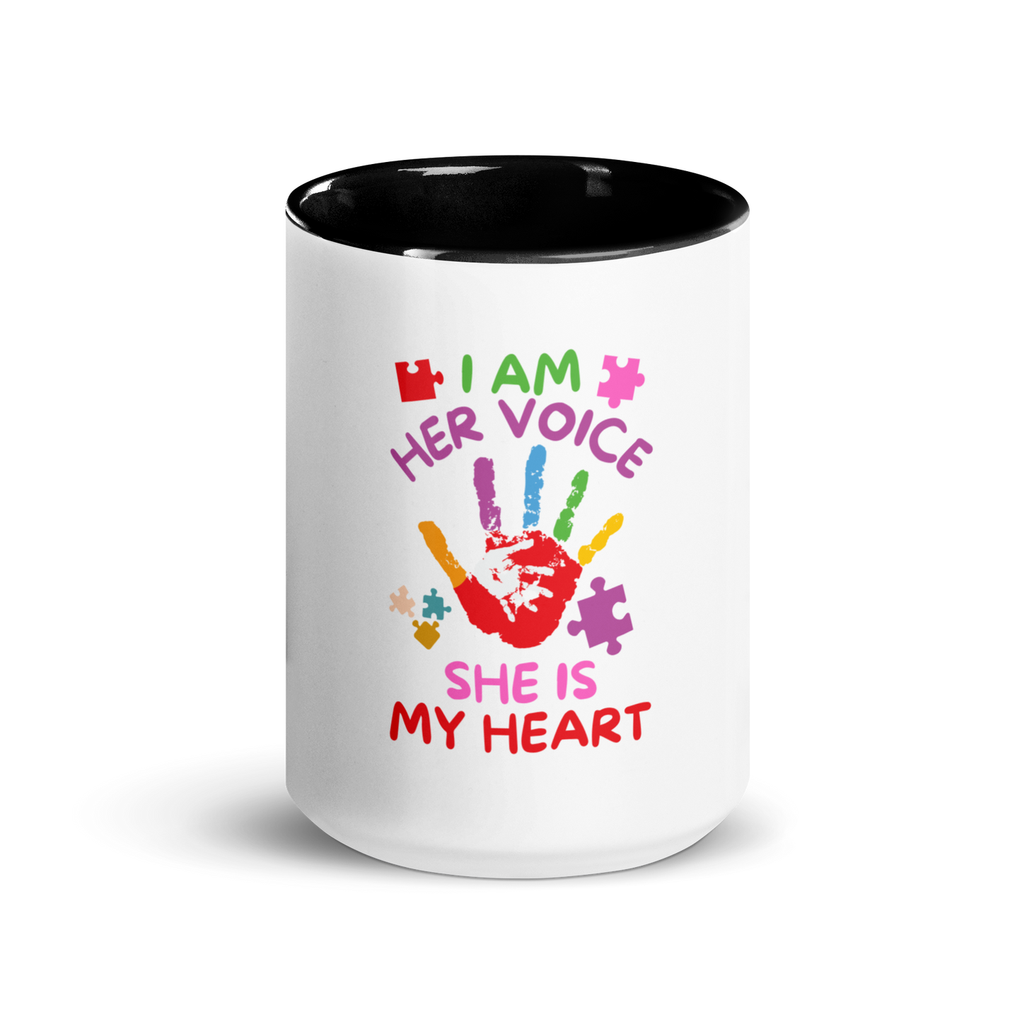 Mug with Color Inside - I Am Her Voice She Is My Heart