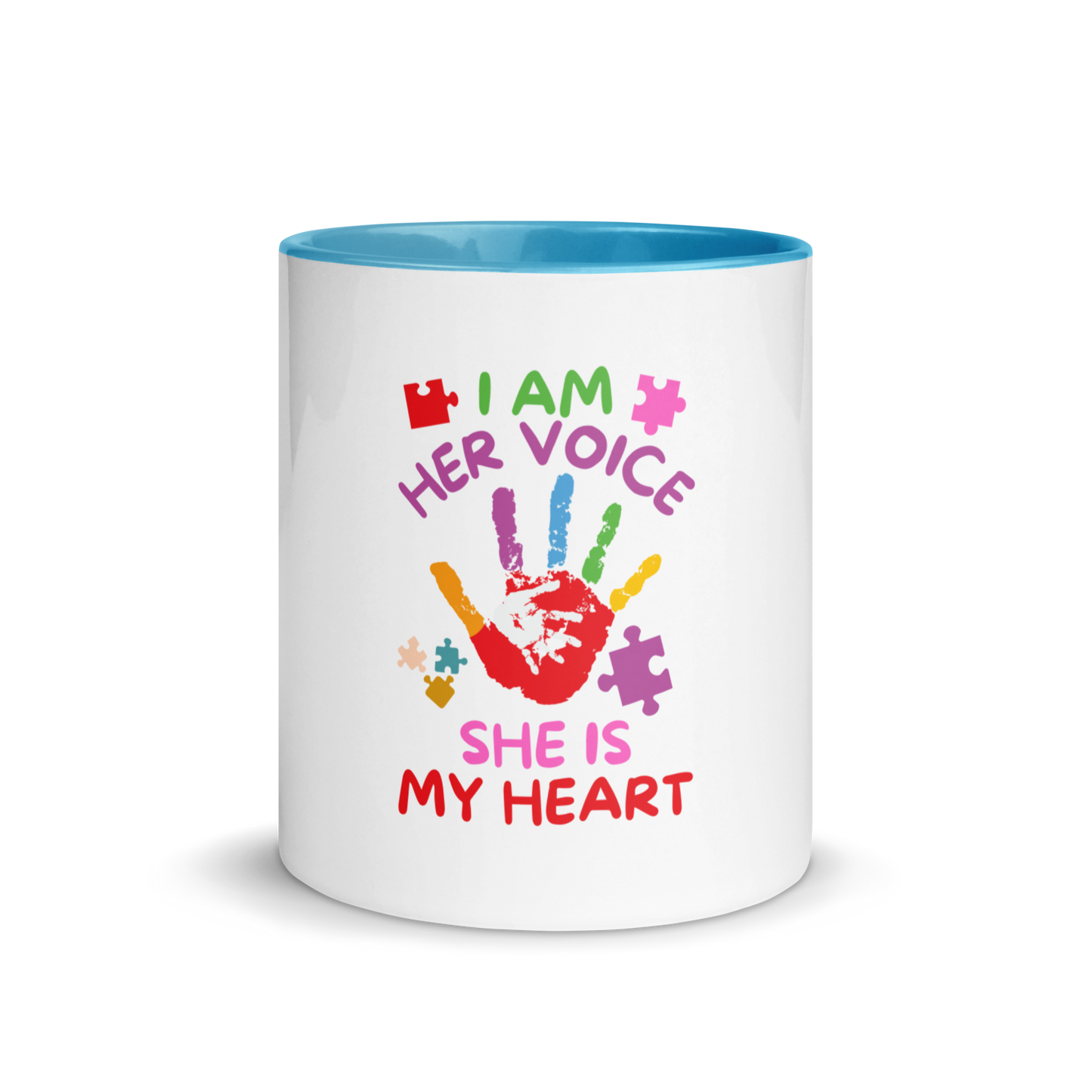 Mug with Color Inside - I Am Her Voice She Is My Heart