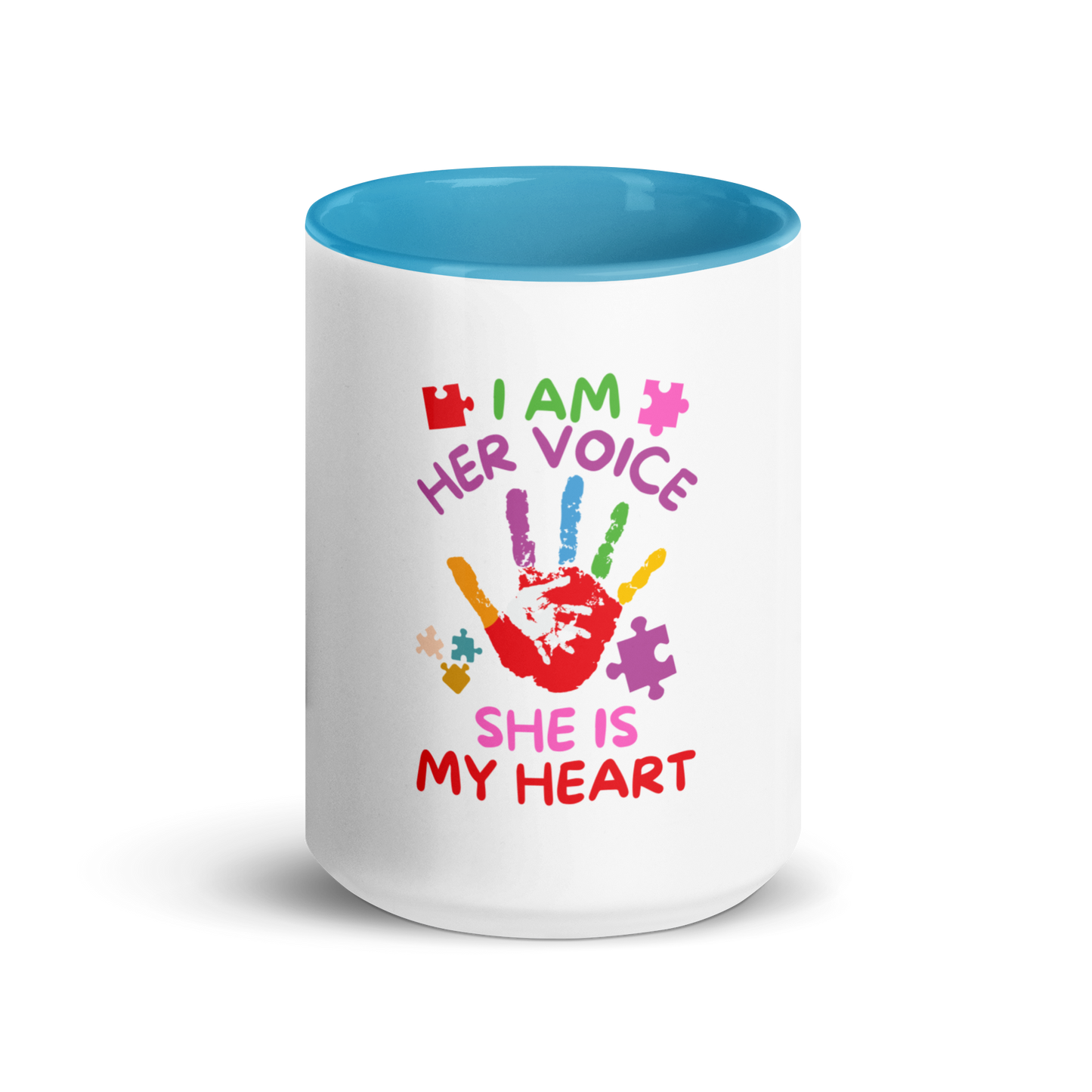 Mug with Color Inside - I Am Her Voice She Is My Heart