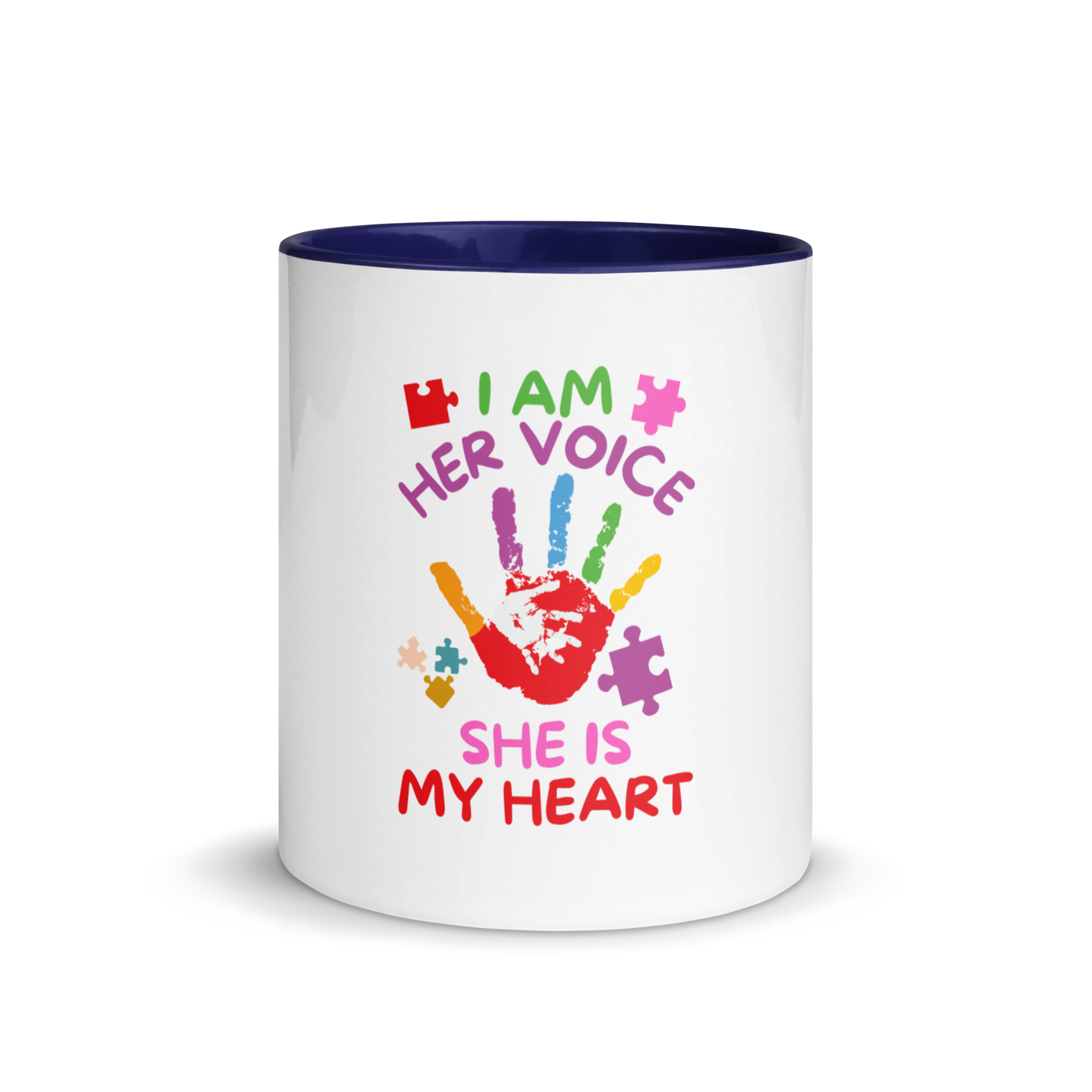 Mug with Color Inside - I Am Her Voice She Is My Heart