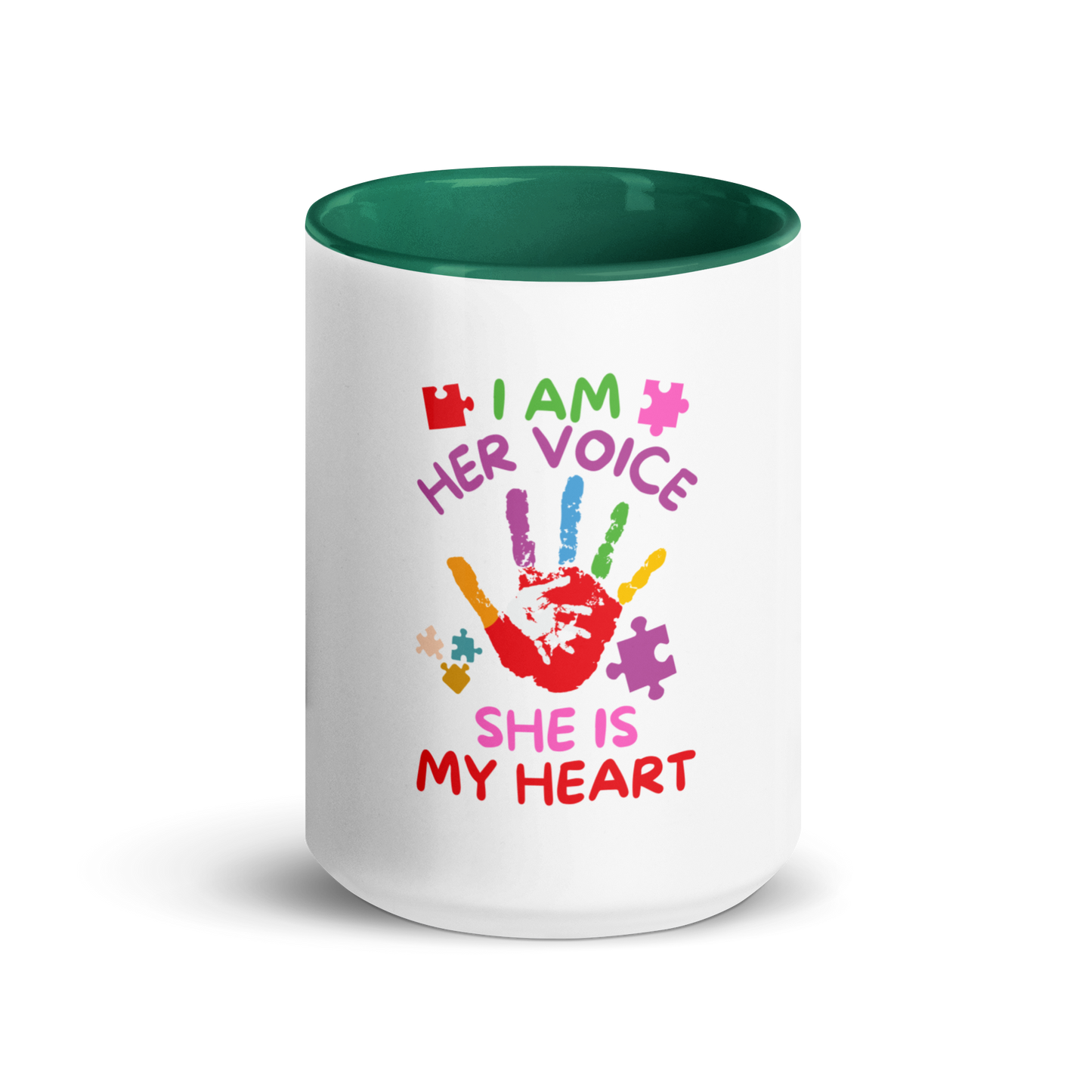 Mug with Color Inside - I Am Her Voice She Is My Heart