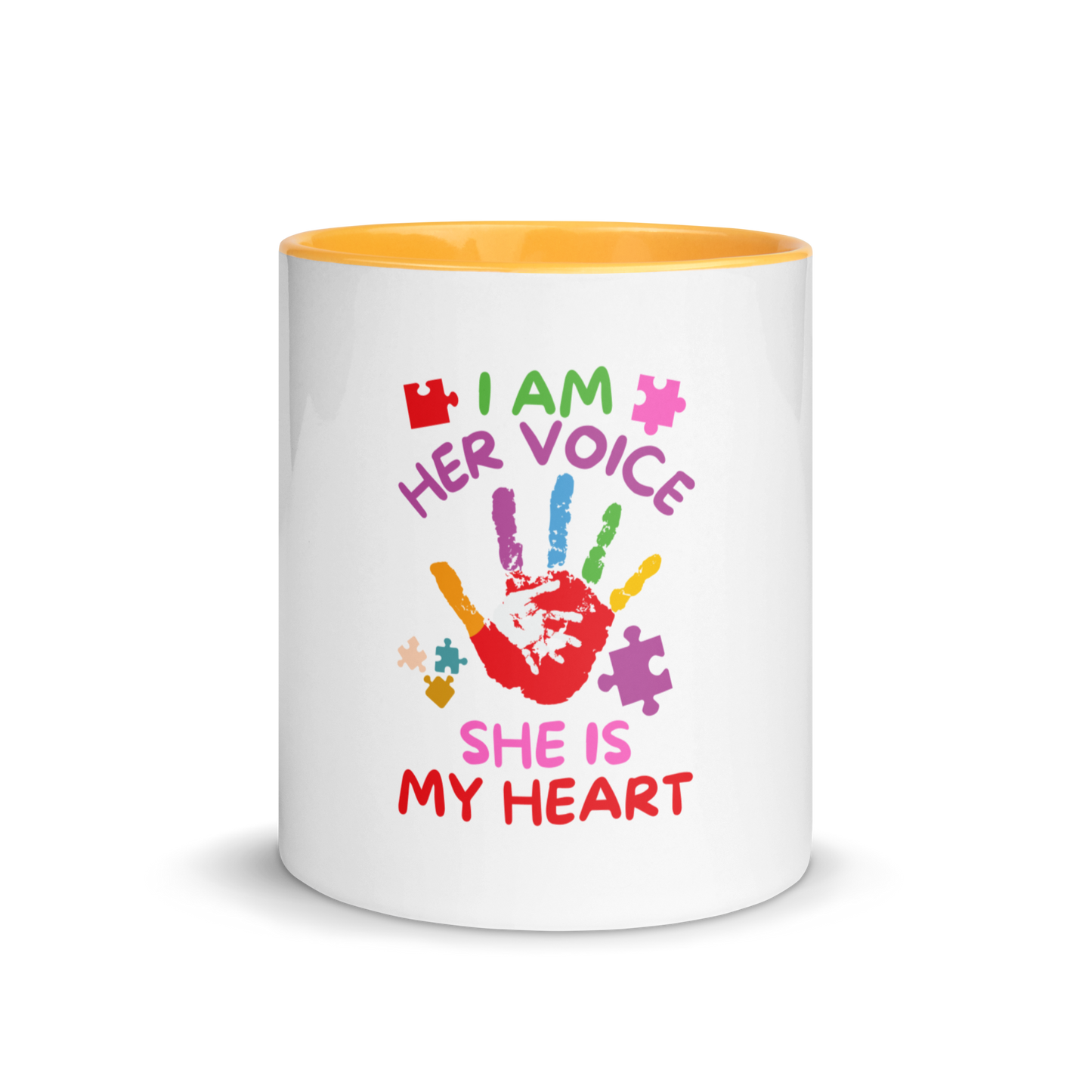 Mug with Color Inside - I Am Her Voice She Is My Heart