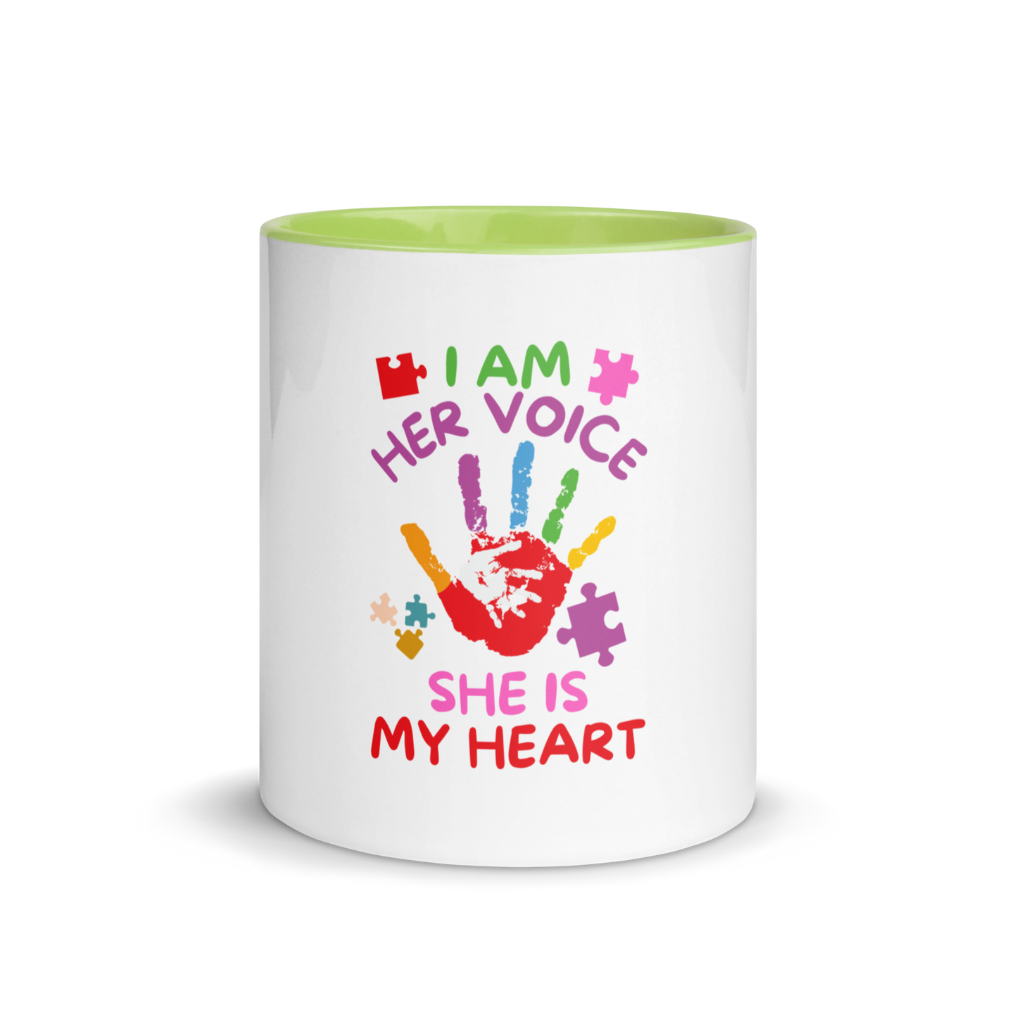 Mug with Color Inside - I Am Her Voice She Is My Heart