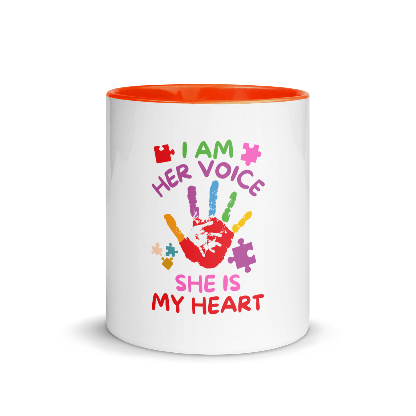 Mug with Color Inside - I Am Her Voice She Is My Heart