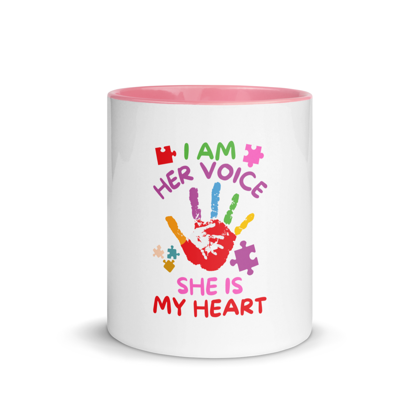 Mug with Color Inside - I Am Her Voice She Is My Heart