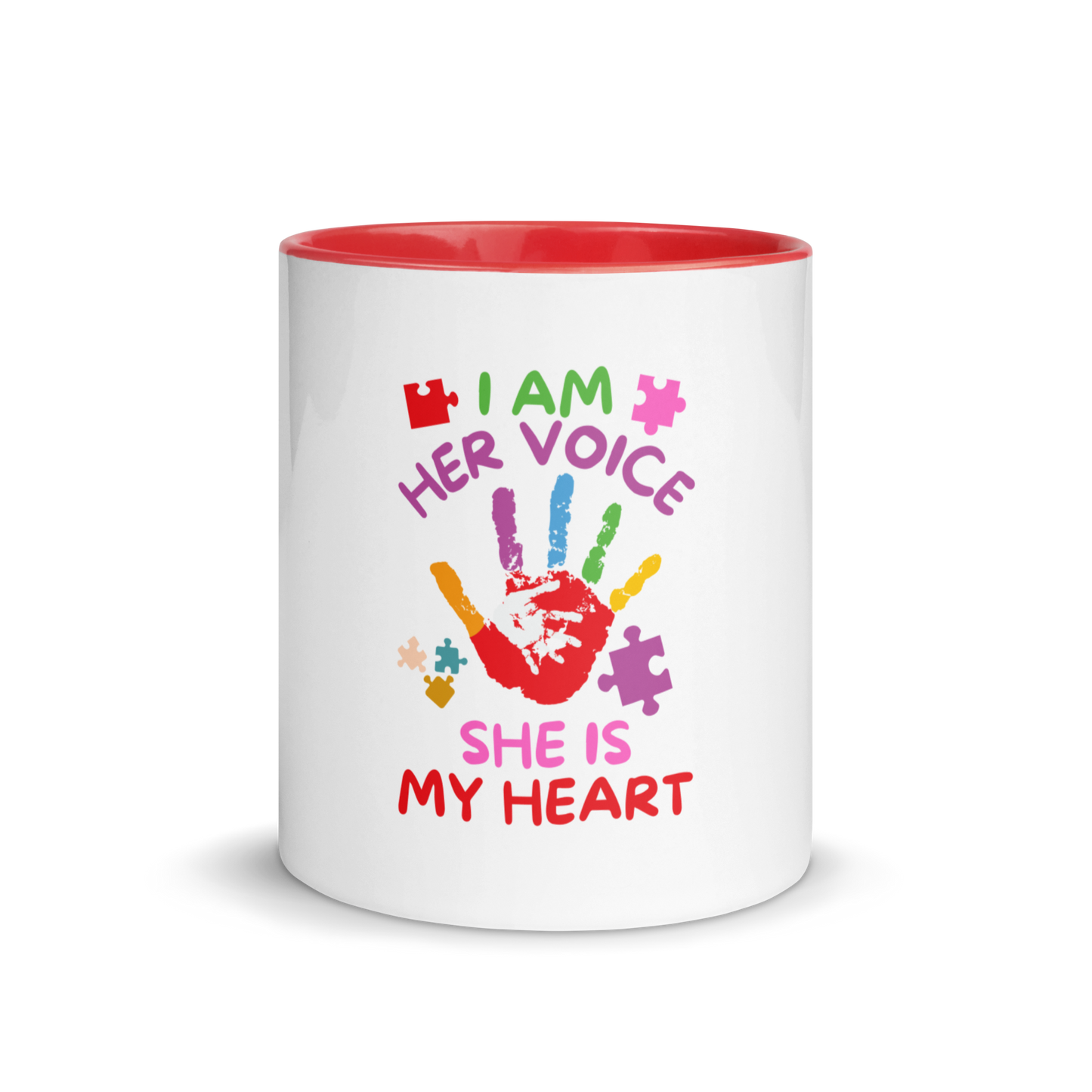 Mug with Color Inside - I Am Her Voice She Is My Heart