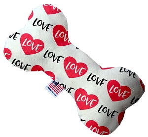 Classic Love 10 inch Canvas Bone Dog Toy