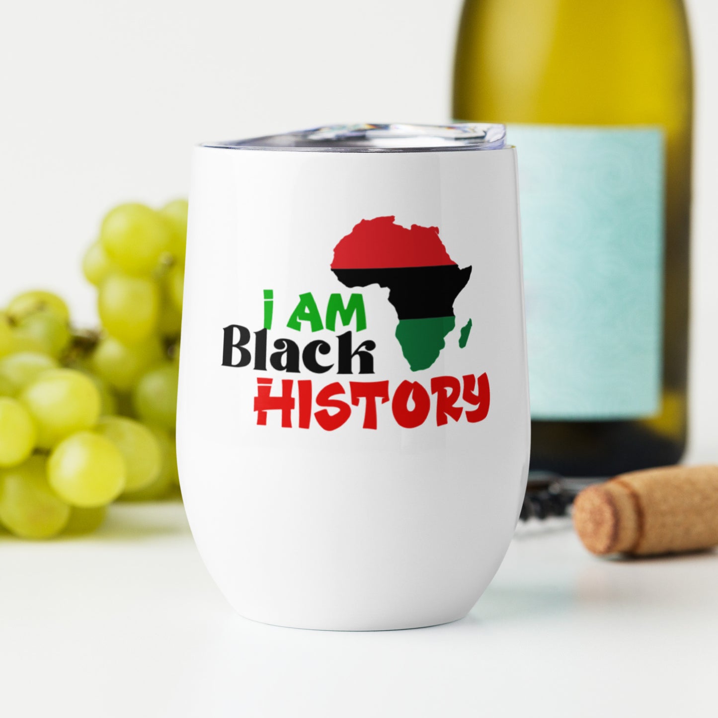 Wine tumbler- I Am Black History