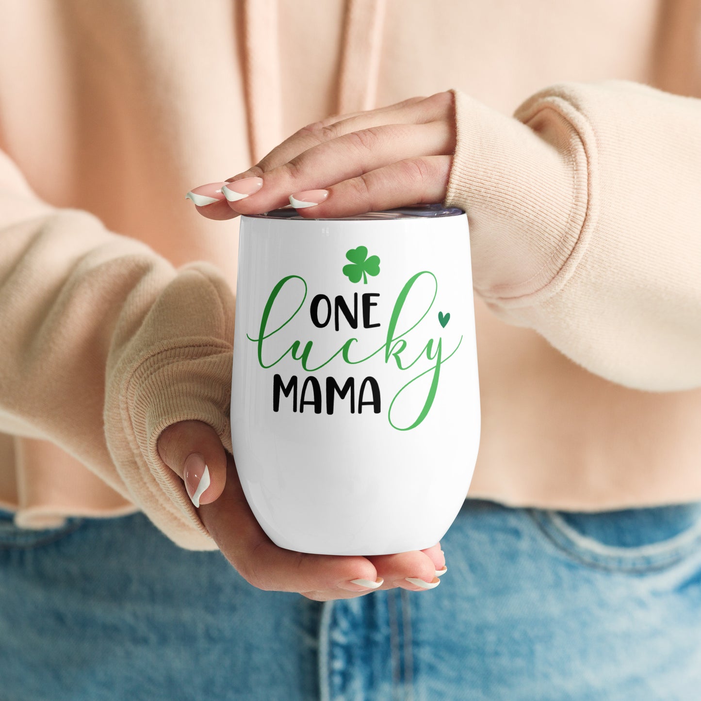 Wine tumbler - St Patty's Day One Lucky Mama