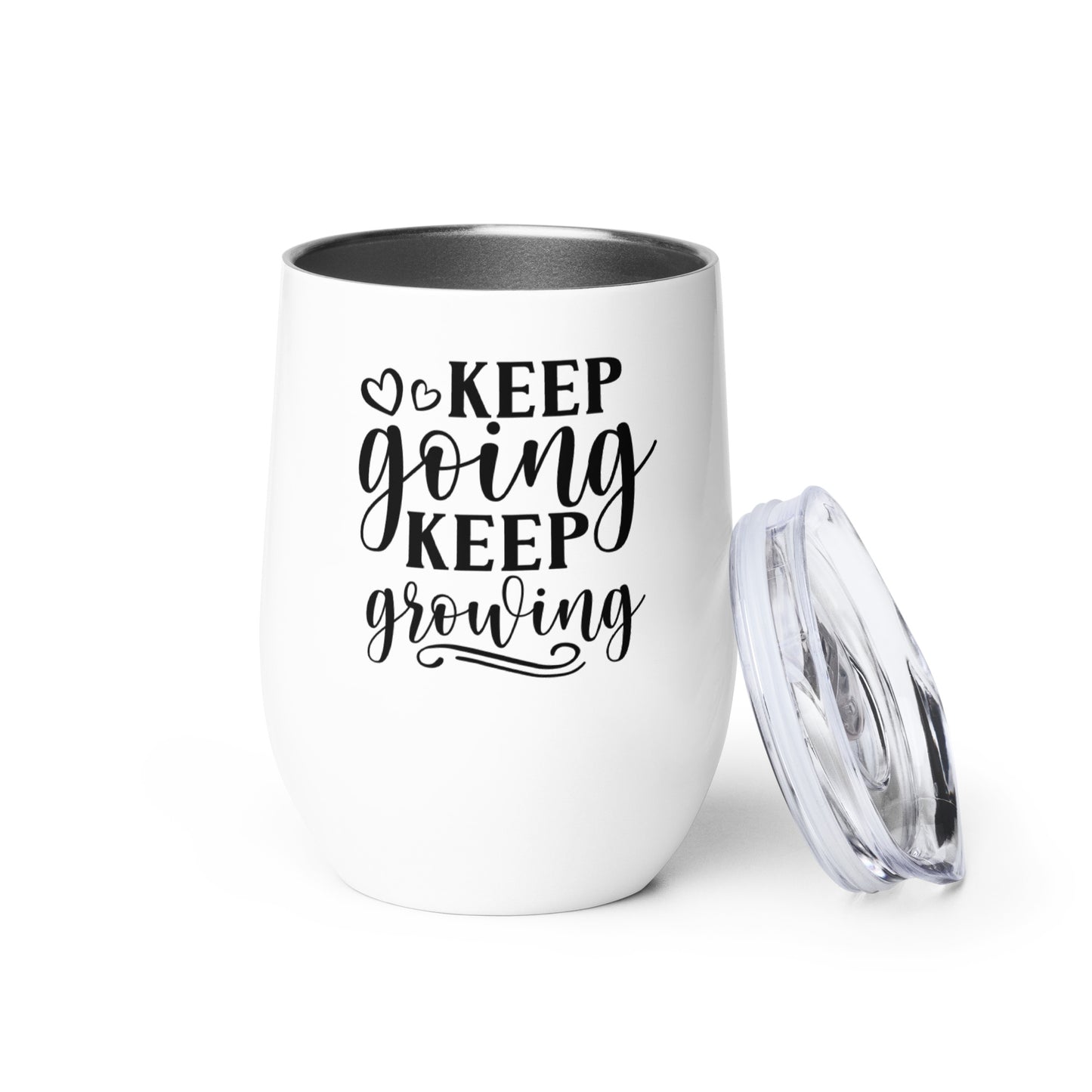 Wine tumbler - Keep Going Keep Growing