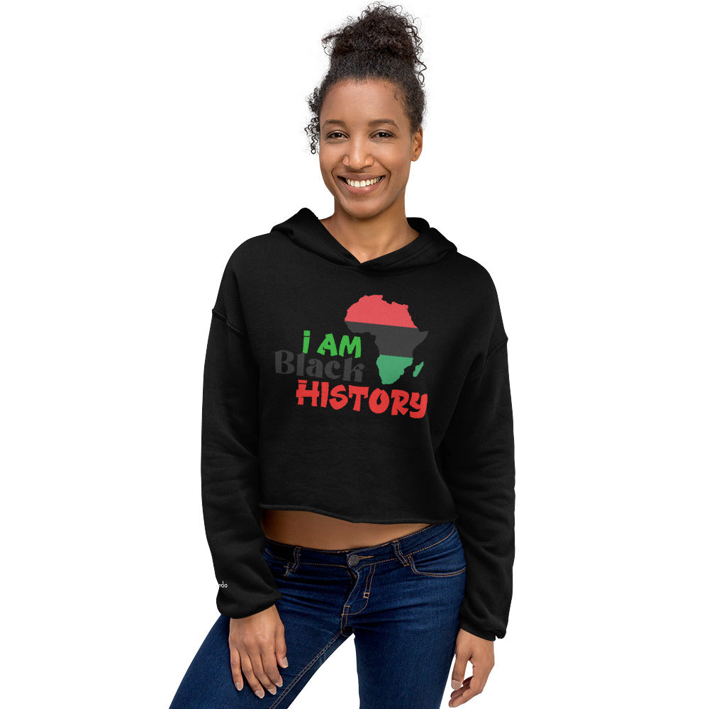 Women's Crop Hoodie - I am Black HIstory