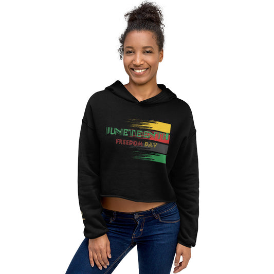 Crop Hoodie - Juneteenth Freedom Paint Splash