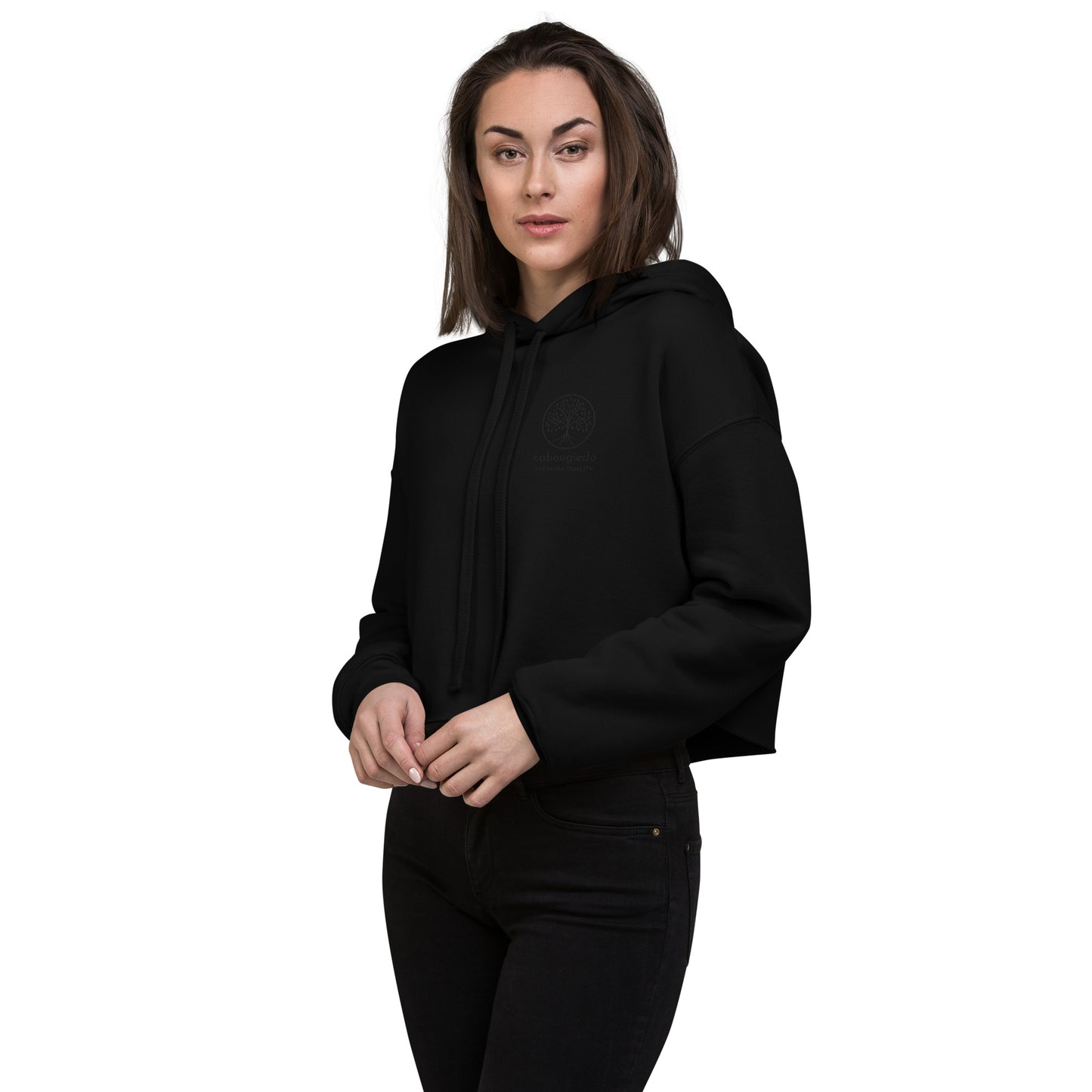 Crop Hoodie - CaBougieDo in Black