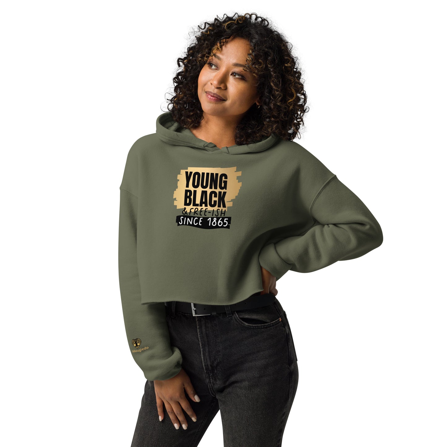 Crop Hoodie - Juneteenth Young Gifted and Freeish 1865