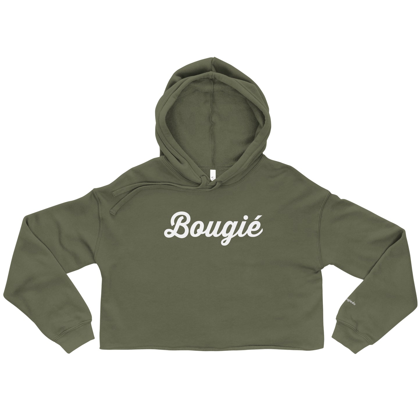 Crop Hoodie - Bougie (White Print)