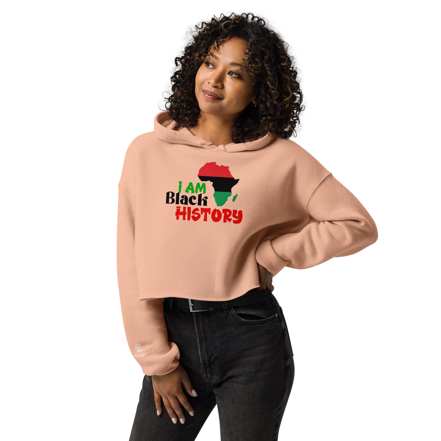 Women's Crop Hoodie - I am Black HIstory