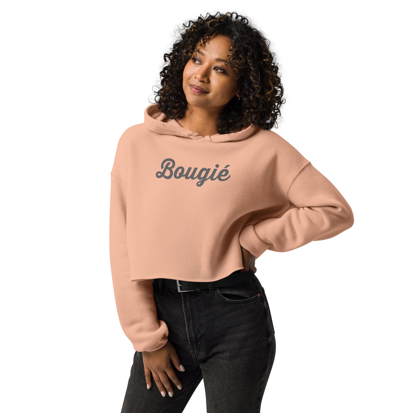 Crop Hoodie - Bougie (Gray Print)