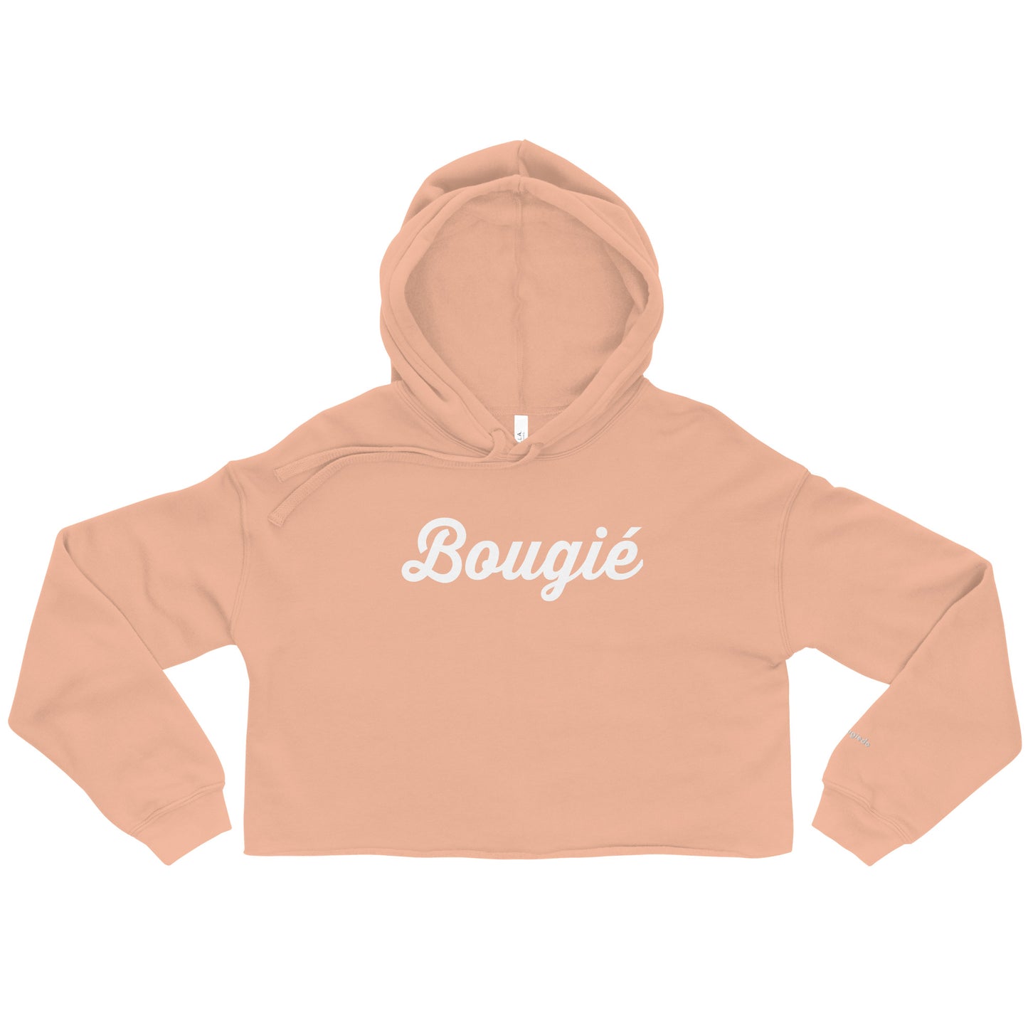 Crop Hoodie - Bougie (White Print)