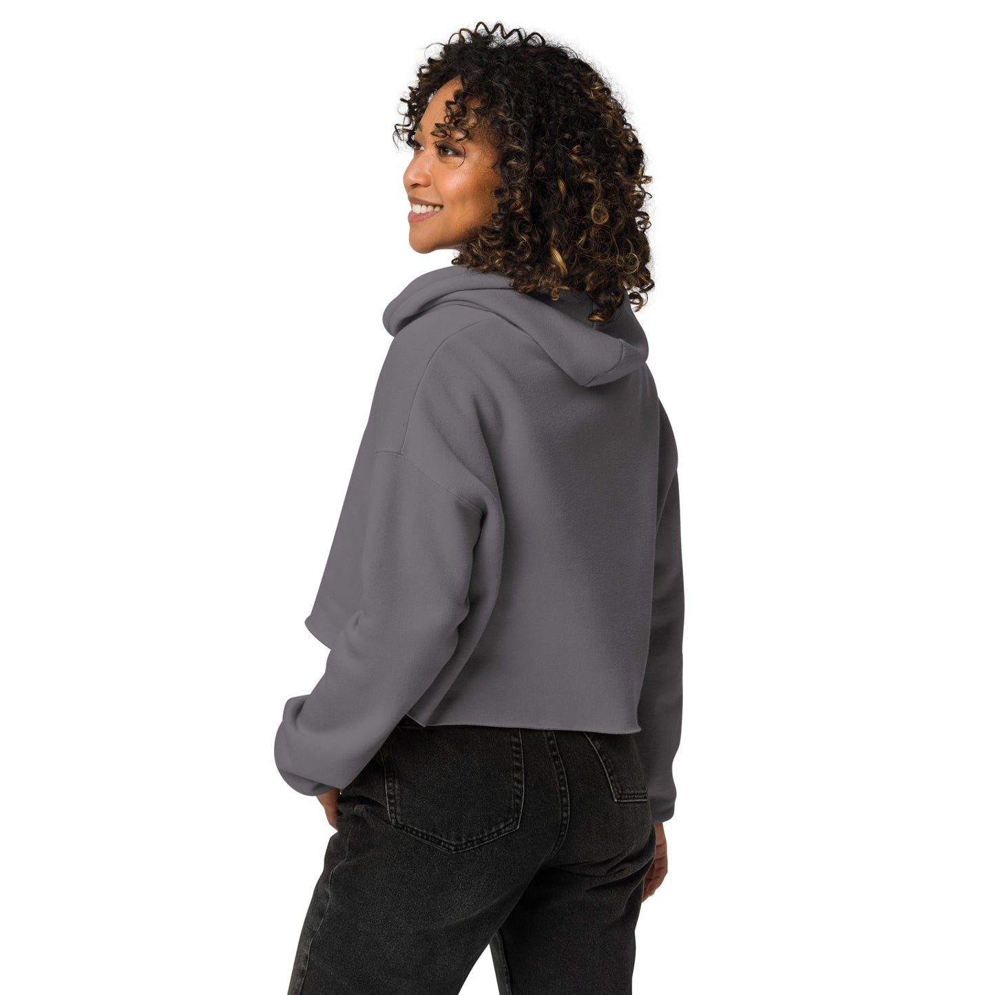 Crop Hoodie - Bougie (Gray Print)