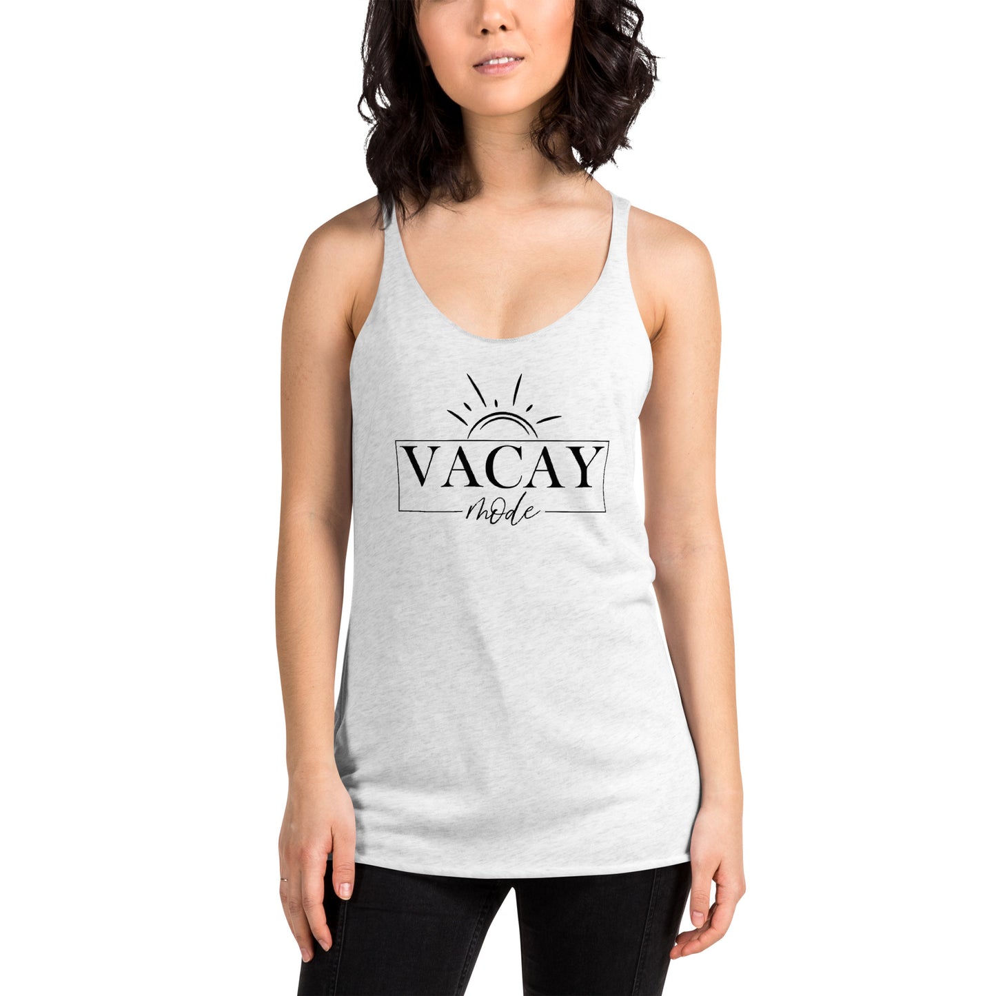 Women's Racerback Tank - Vacay Mode Black