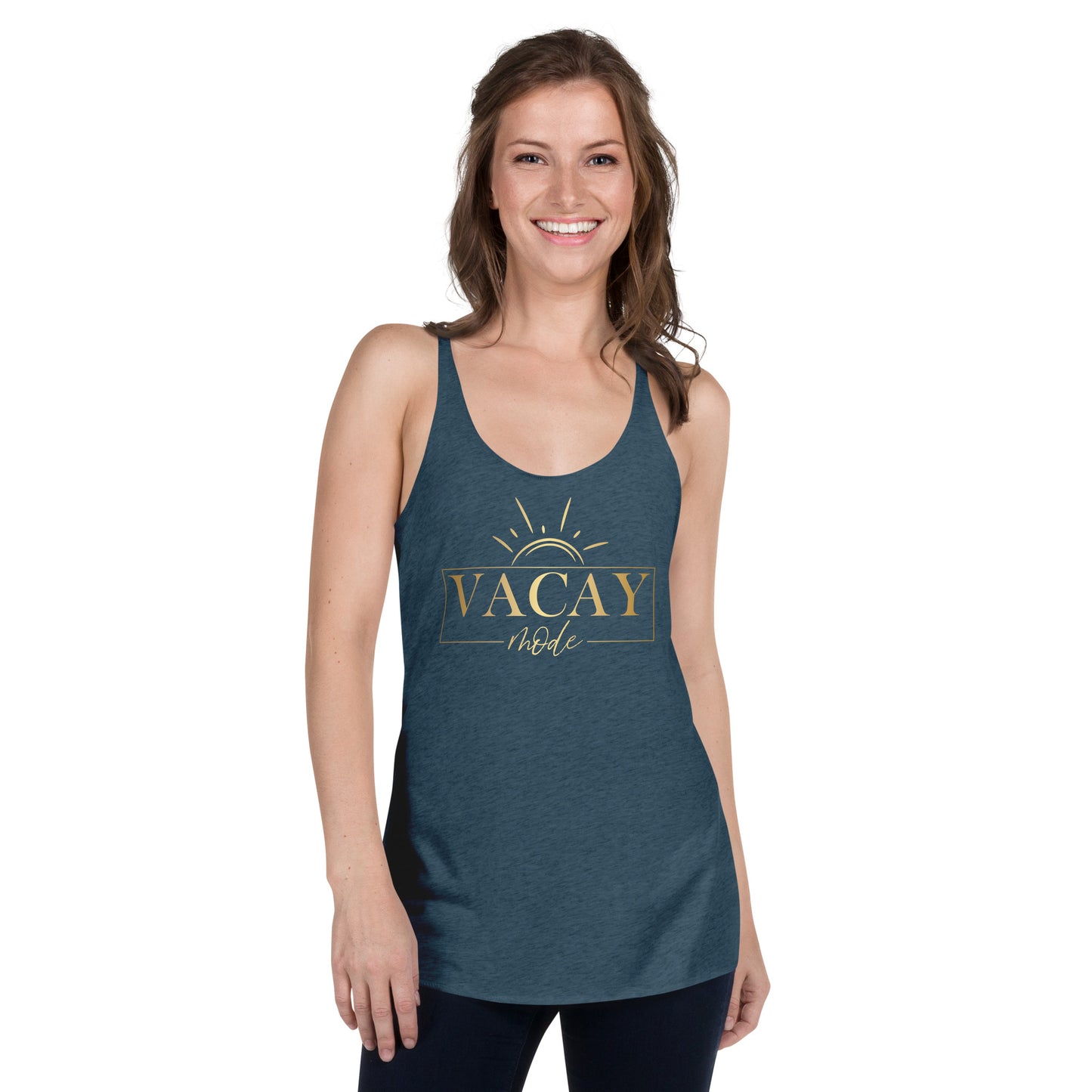 Women's Racerback Tank  - Vacay Mode Gold