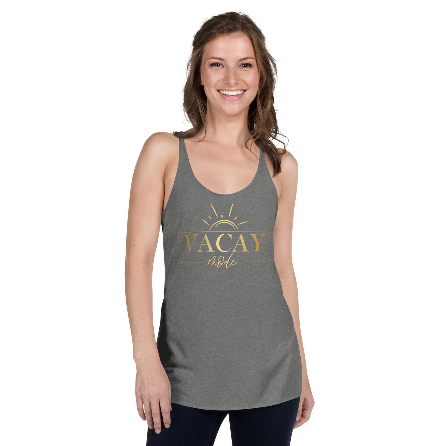 Women's Racerback Tank  - Vacay Mode Gold