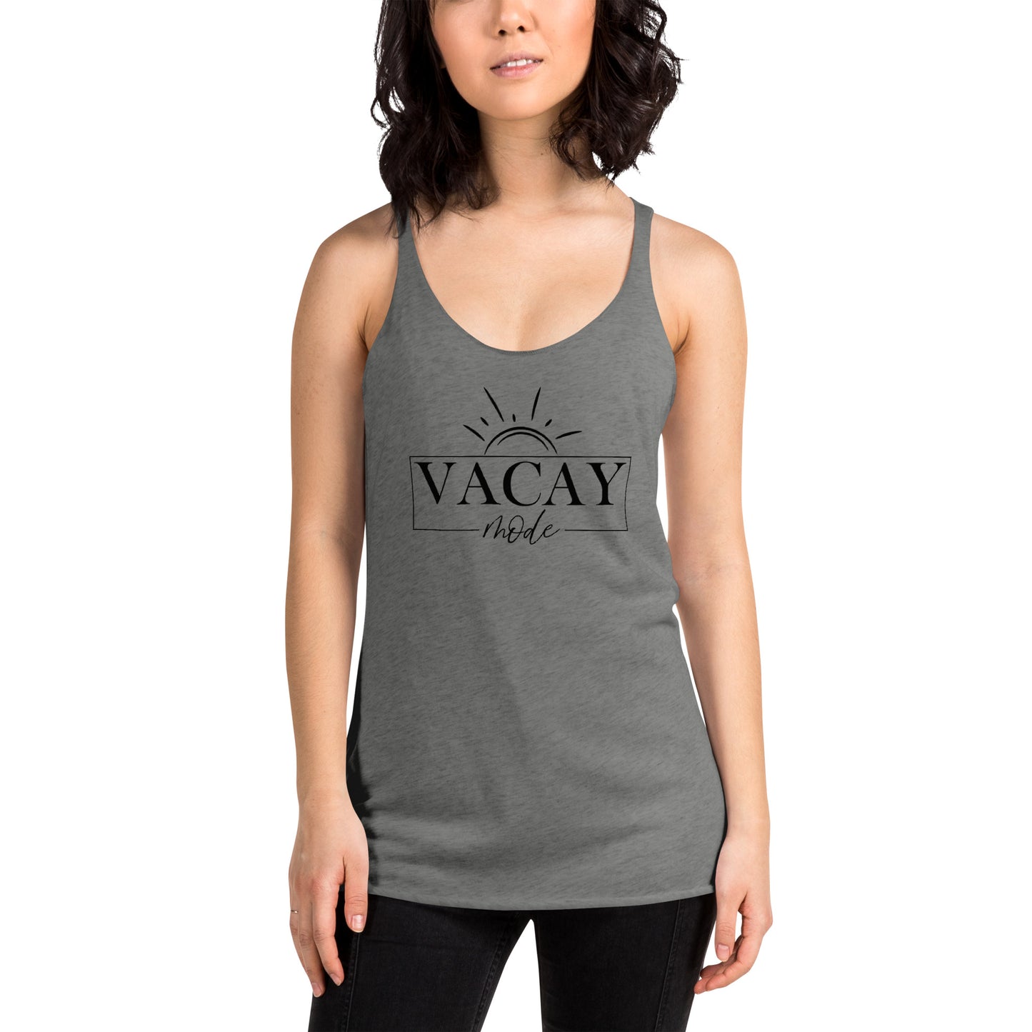 Women's Racerback Tank - Vacay Mode Black