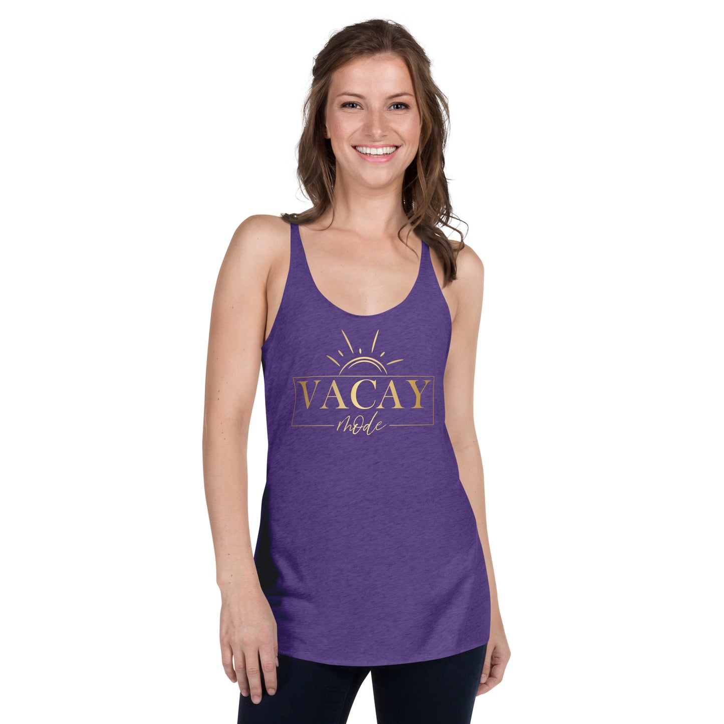 Women's Racerback Tank  - Vacay Mode Gold