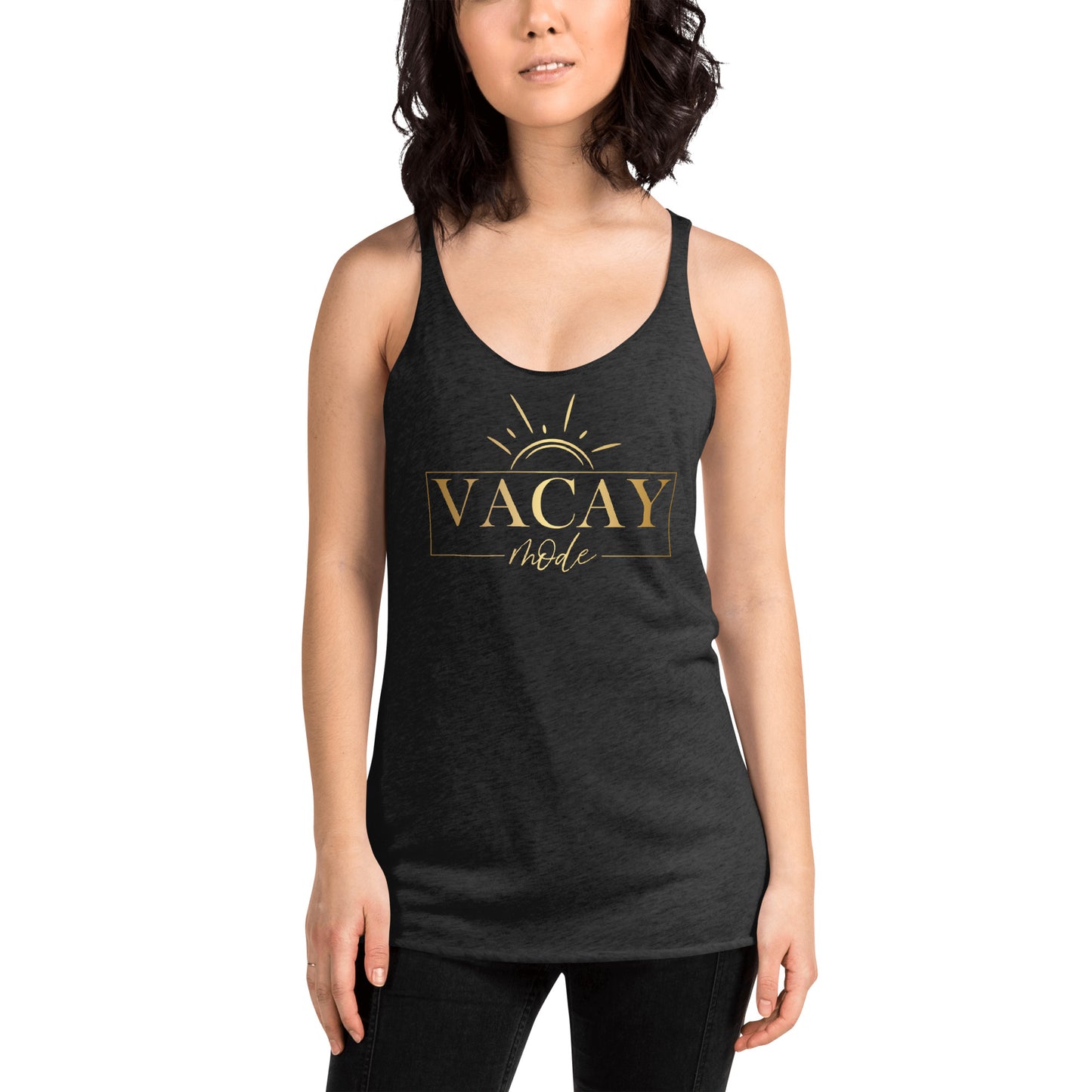 Women's Racerback Tank  - Vacay Mode Gold