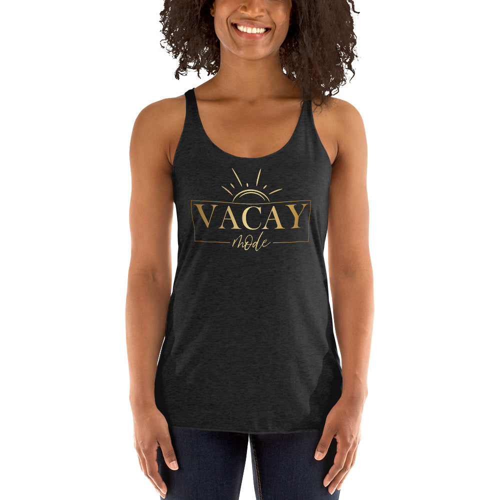 Women's Racerback Tank  - Vacay Mode Gold