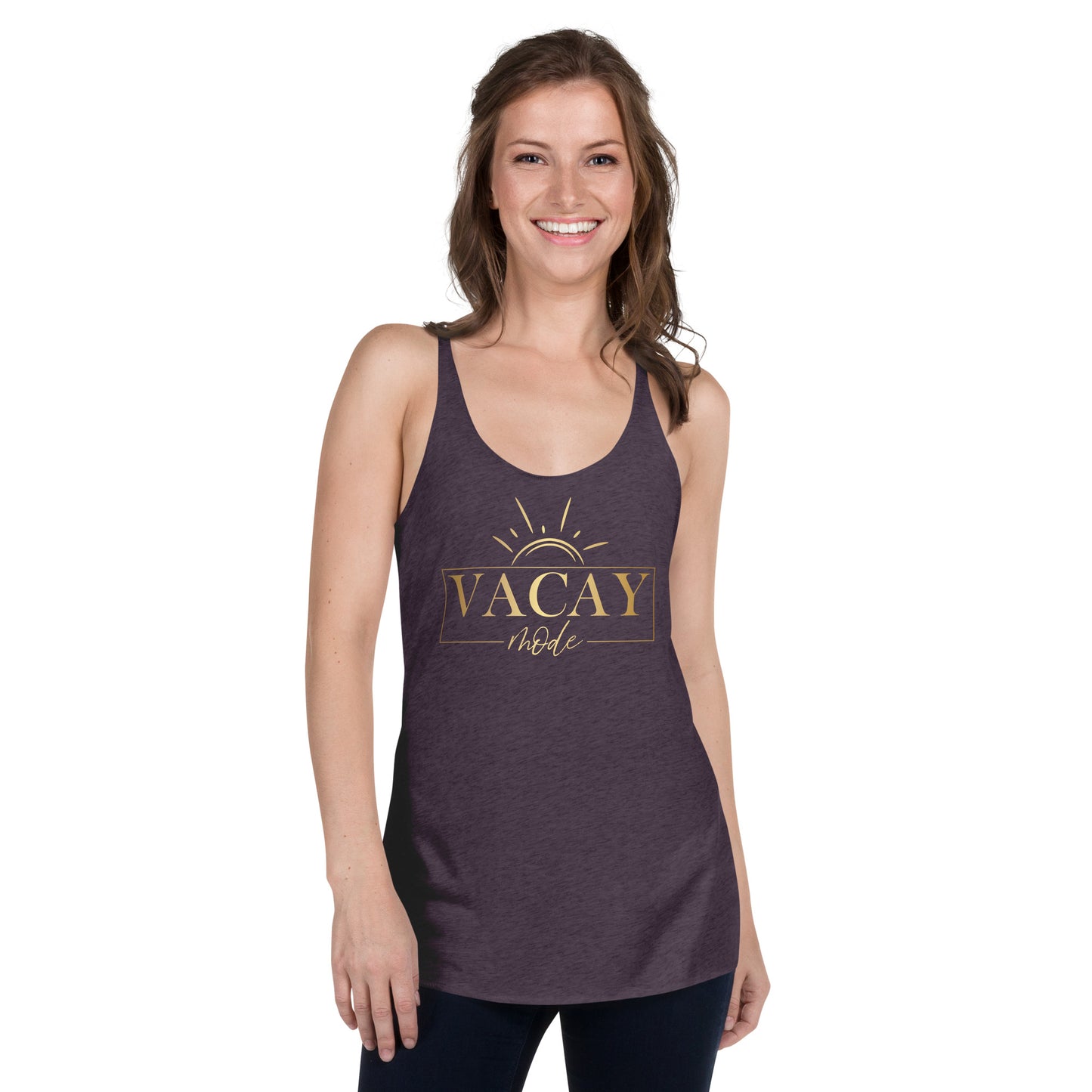 Women's Racerback Tank  - Vacay Mode Gold