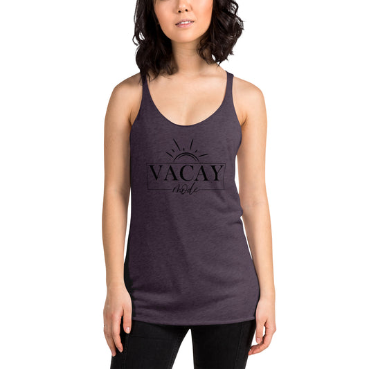 Women's Racerback Tank - Vacay Mode Black