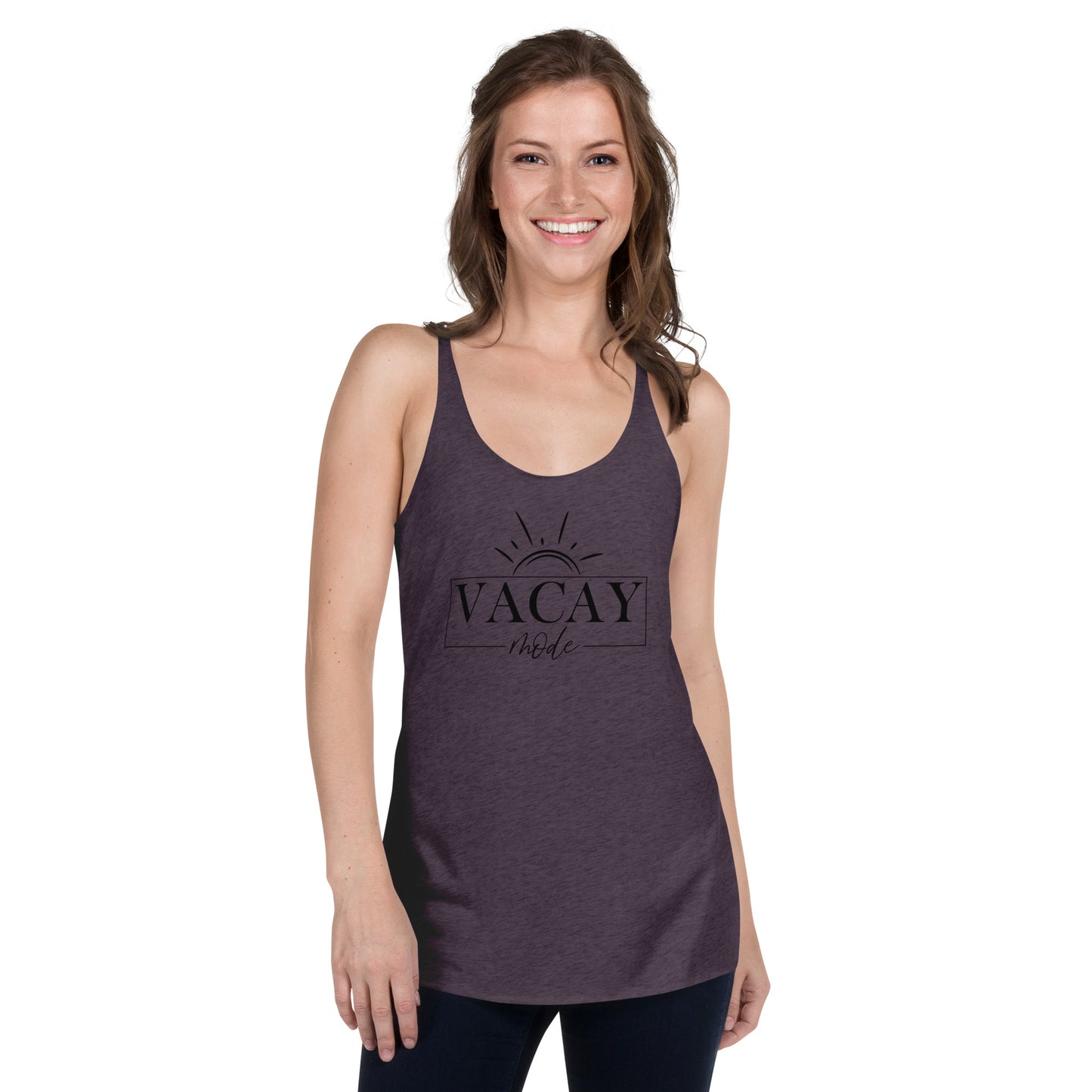 Women's Racerback Tank - Vacay Mode Black