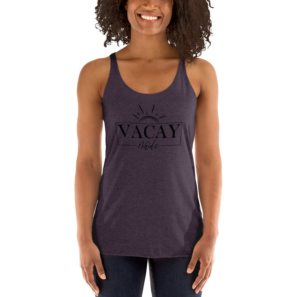 Women's Racerback Tank - Vacay Mode Black