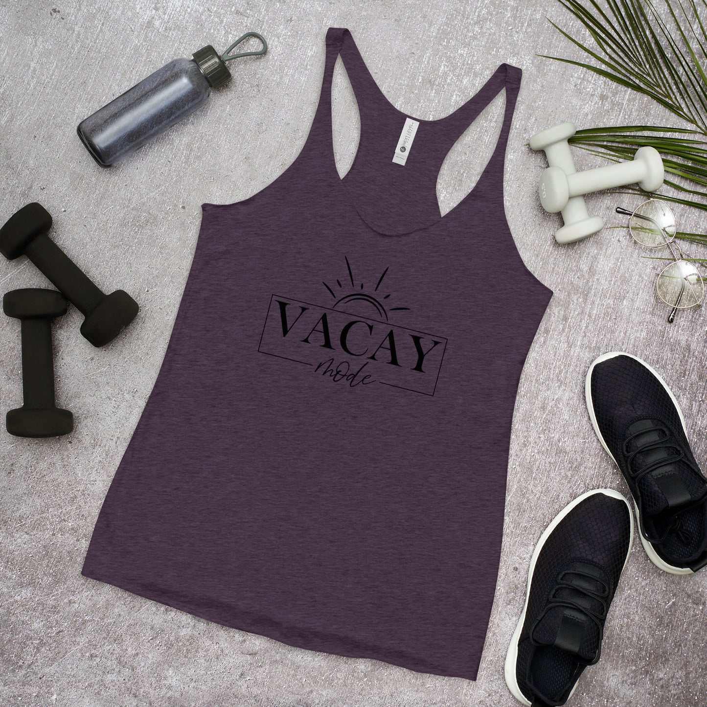 Women's Racerback Tank - Vacay Mode Black