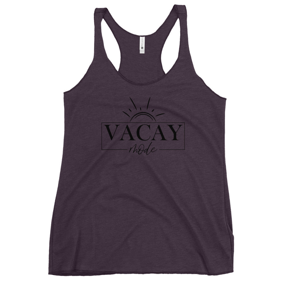 Women's Racerback Tank - Vacay Mode Black